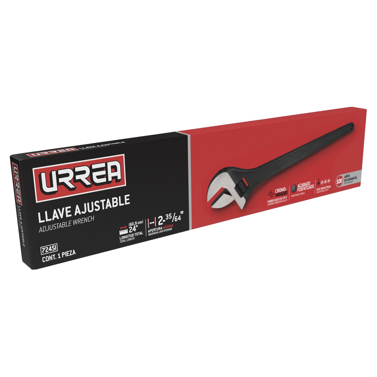 Llave ajustable fosfatizada 24" Urrea - Imagen 2