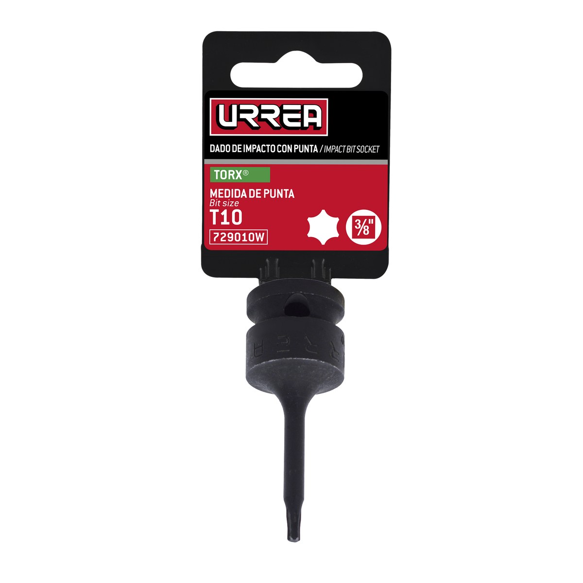 Dado de impacto con punta torx cuadro de 3/8", T10 Urrea - Imagen 2
