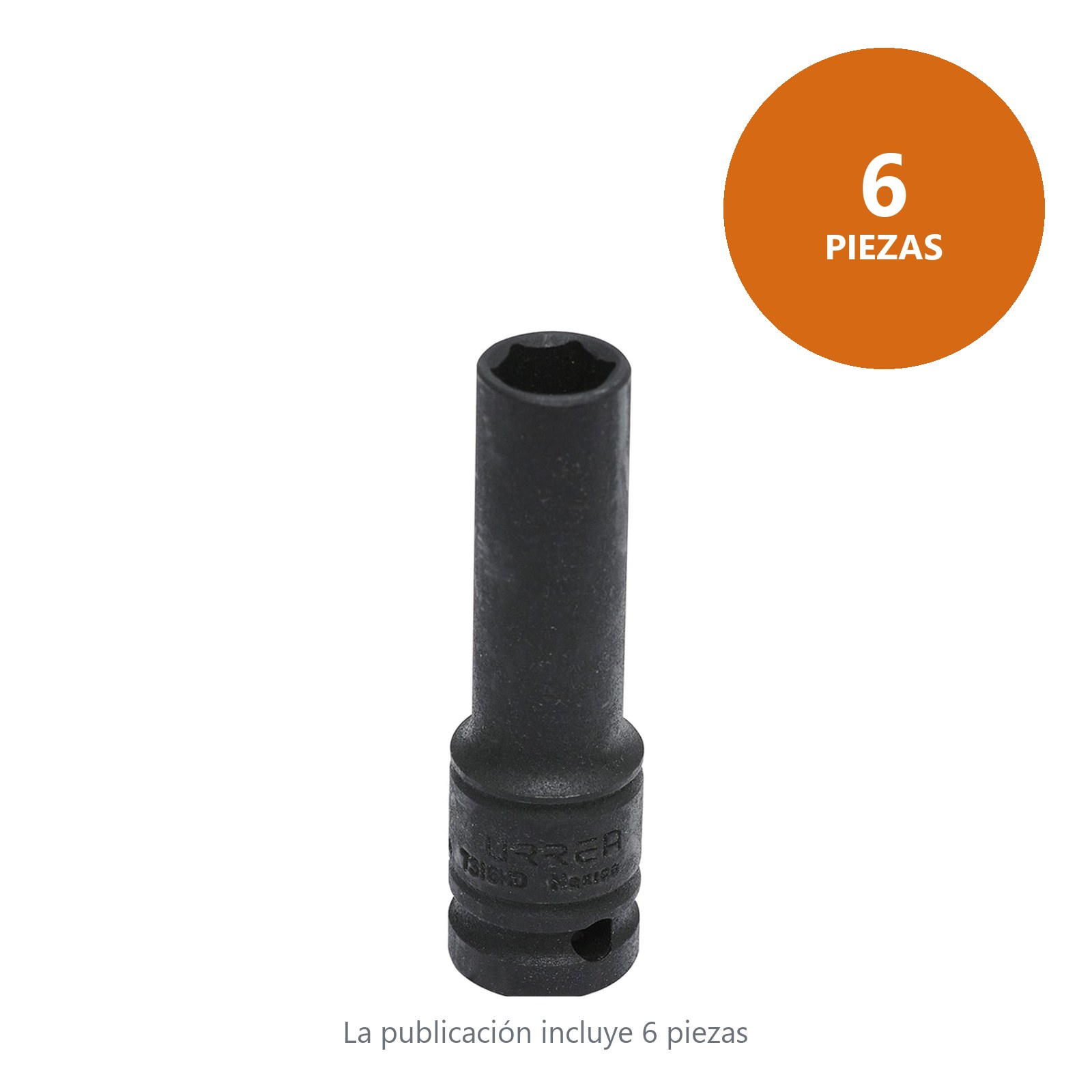 Dado de impacto pared delgada cuadro de 1/2", 6 puntas, en pulgadas, 1/2" Urrea - Imagen 2