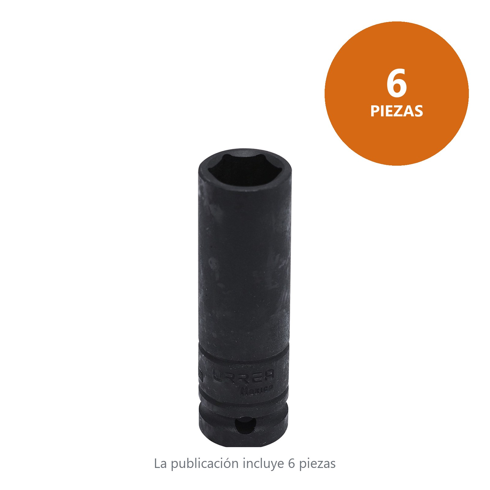 Dado de impacto pared delgada cuadro de 1/2", 6 puntas, métrico, 19 mm Urrea - Imagen 2