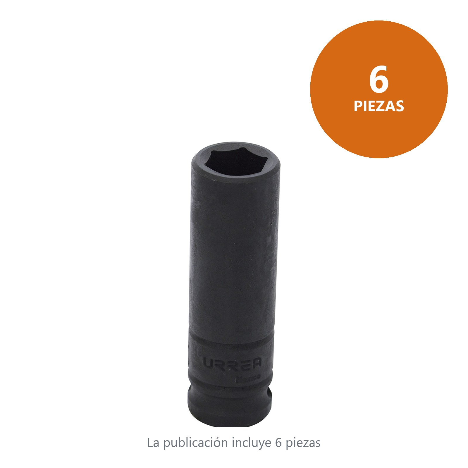 Dado de impacto largo cuadro de 1/2", 6 puntas, en pulgadas, 11/16" Urrea - Imagen 2
