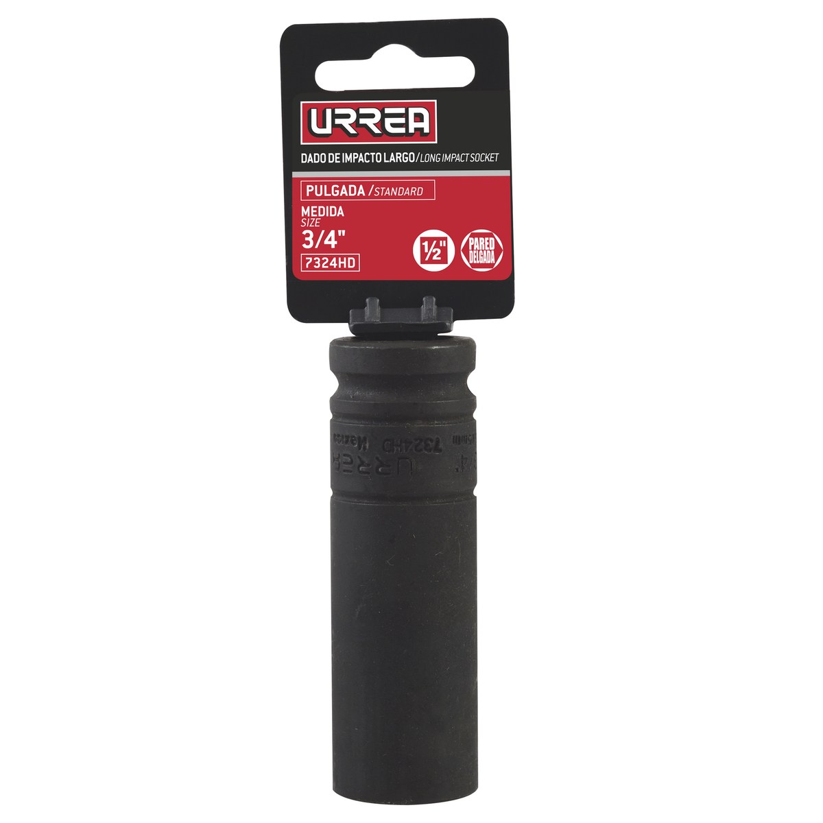 Dado de impacto pared delgada cuadro de 1/2", 6 puntas, en pulgadas, 3/4" Urrea - Imagen 2