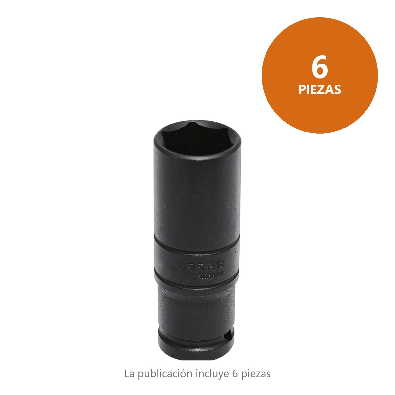 Dado de impacto pared delgada cuadro de 1/2", 6 puntas, en pulgadas, 15/16" Urrea - Imagen 2