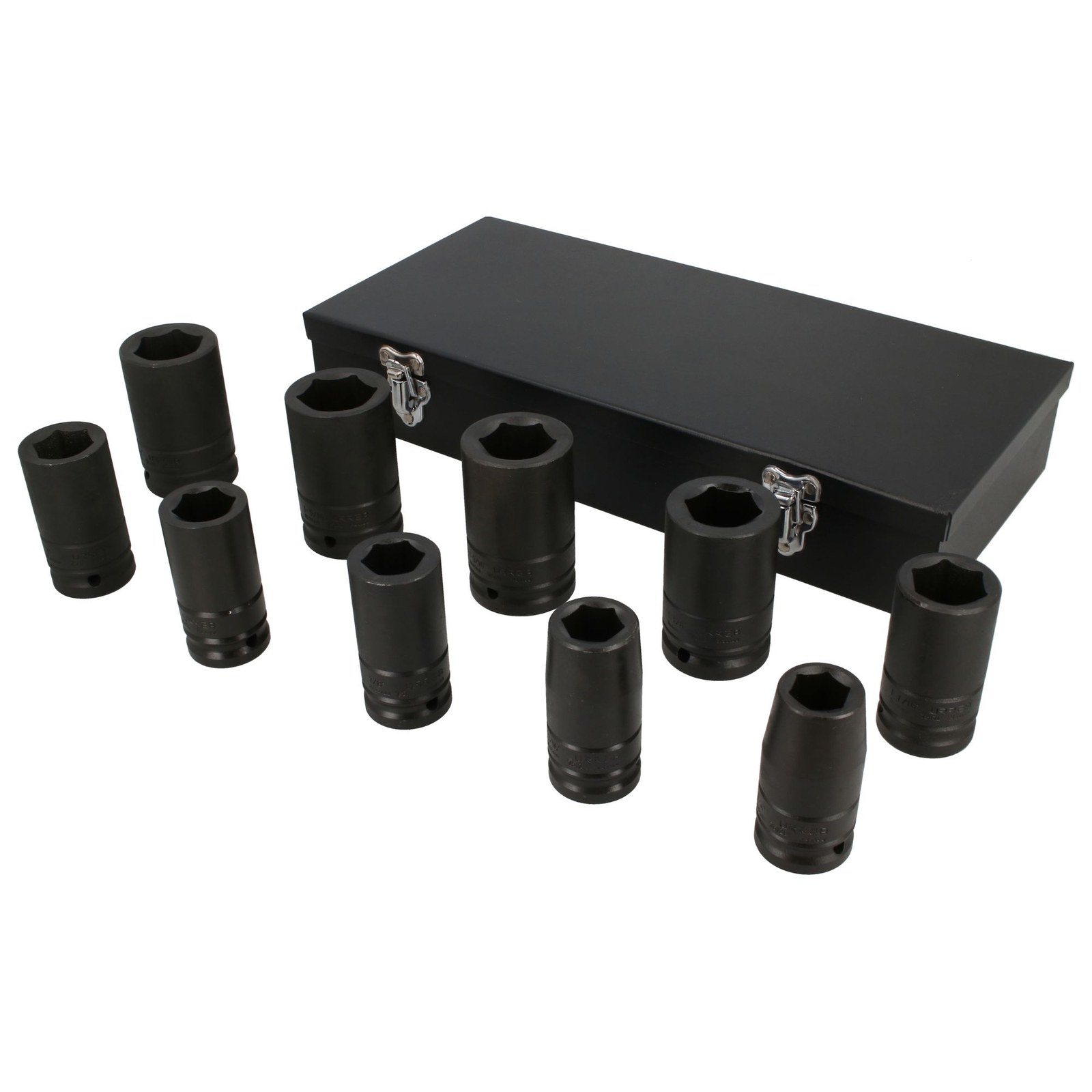 Juego de dados largos de impacto cuadro de 3/4", 6 puntas, en pulgadas, 10 piezas Urrea - Imagen 2