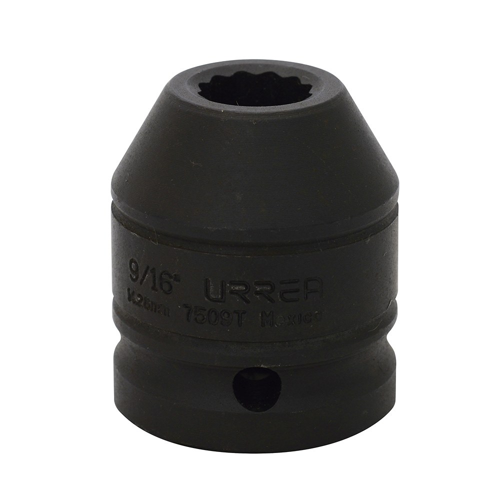 Dado de impacto cuadro de 3/4", 12 puntas, en pulgadas, 9/16" Urrea