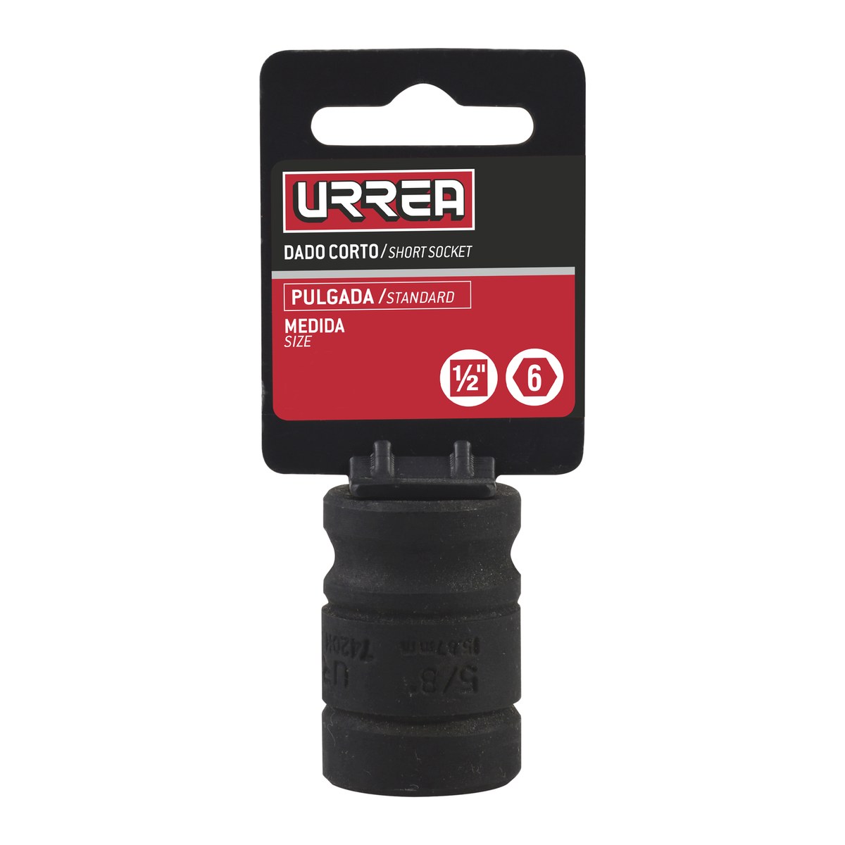 Dado de impacto cuadro de 3/4", 6 puntas, en pulgadas, 5/8" Urrea - Imagen 2