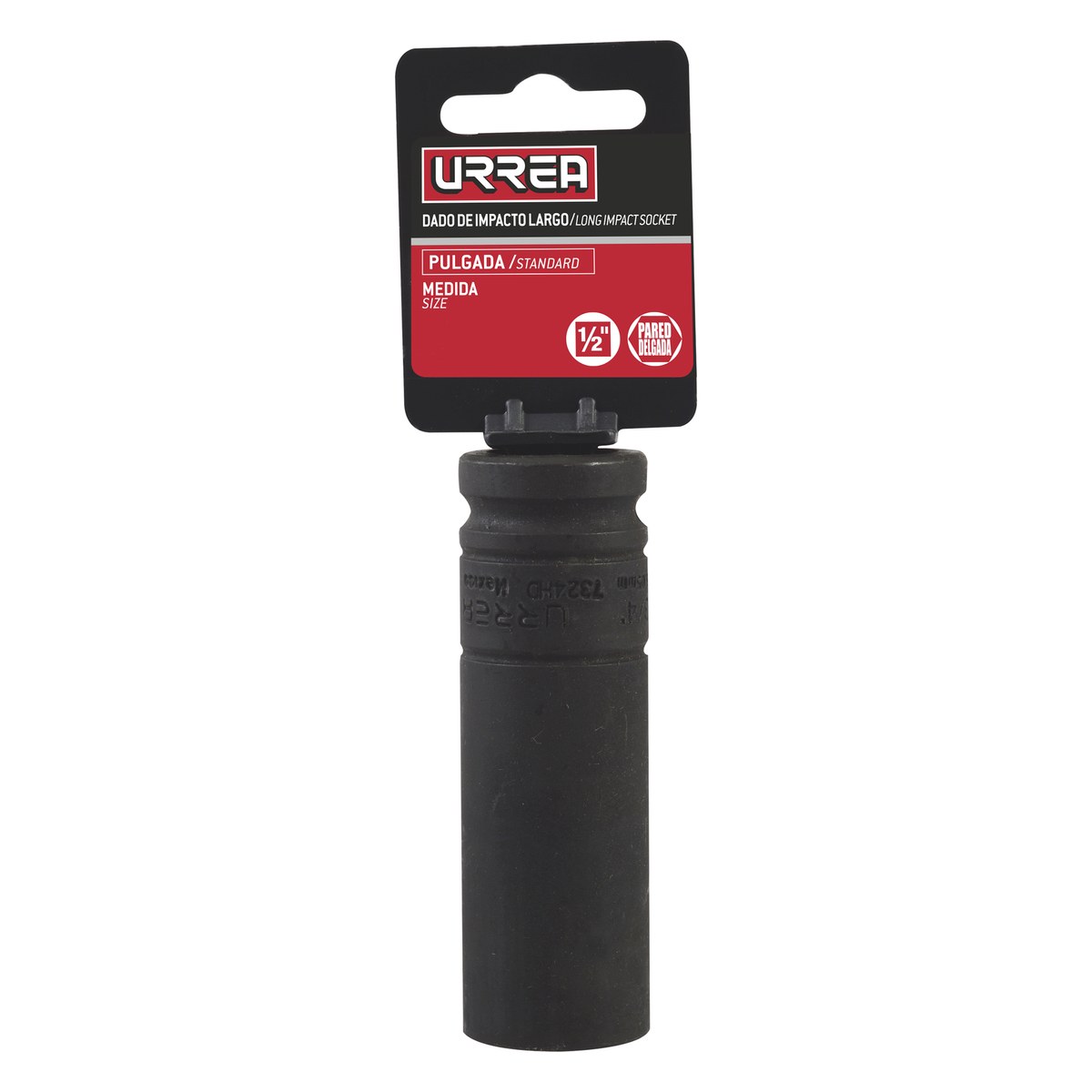 Dado de impacto largo pared delgada cuadro de 3/4", 6 puntas, en pulgadas, 1-3/4" Urrea - Imagen 2