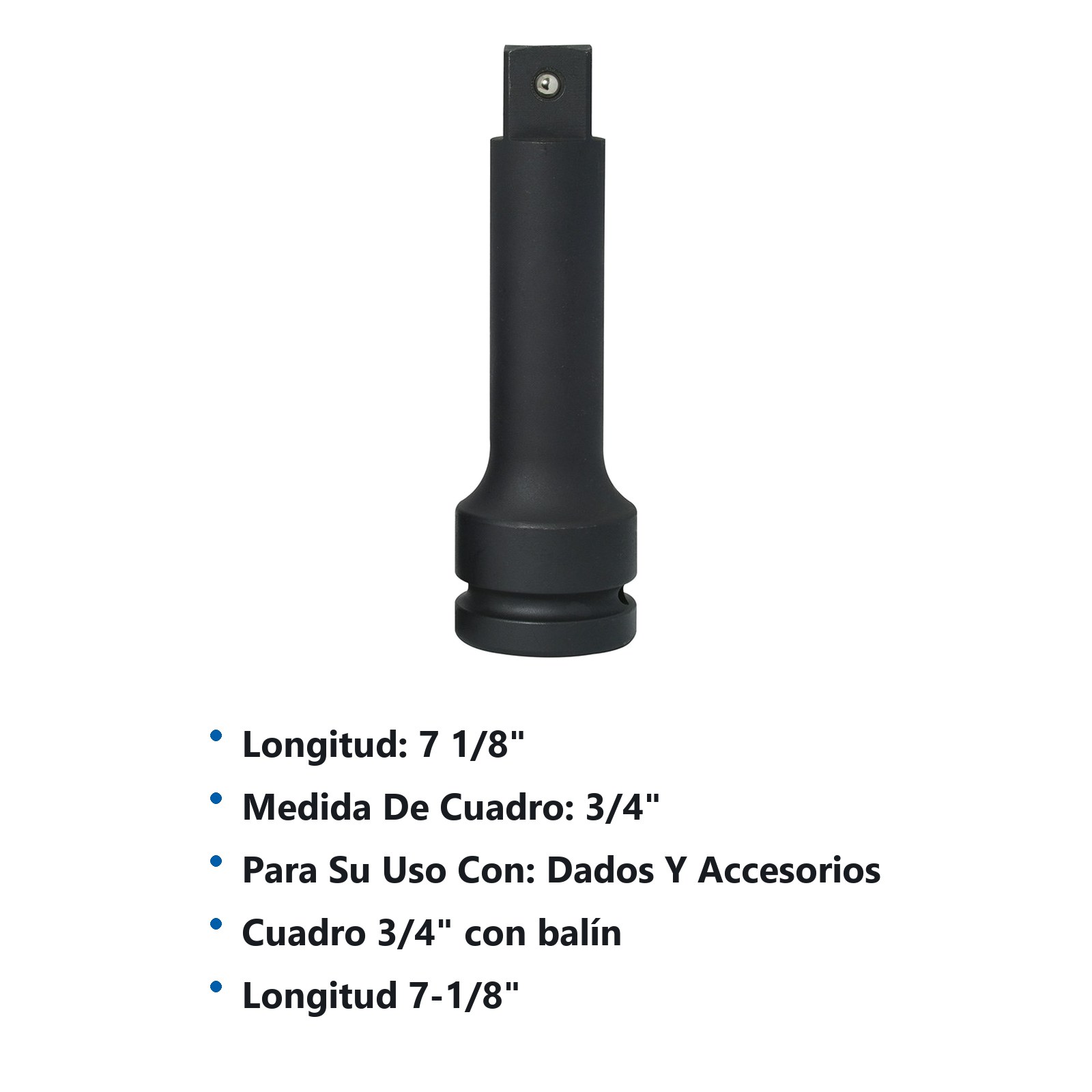 Extensión con balín para dado de impacto cuadro de 3/4", 7" Urrea - Imagen 2