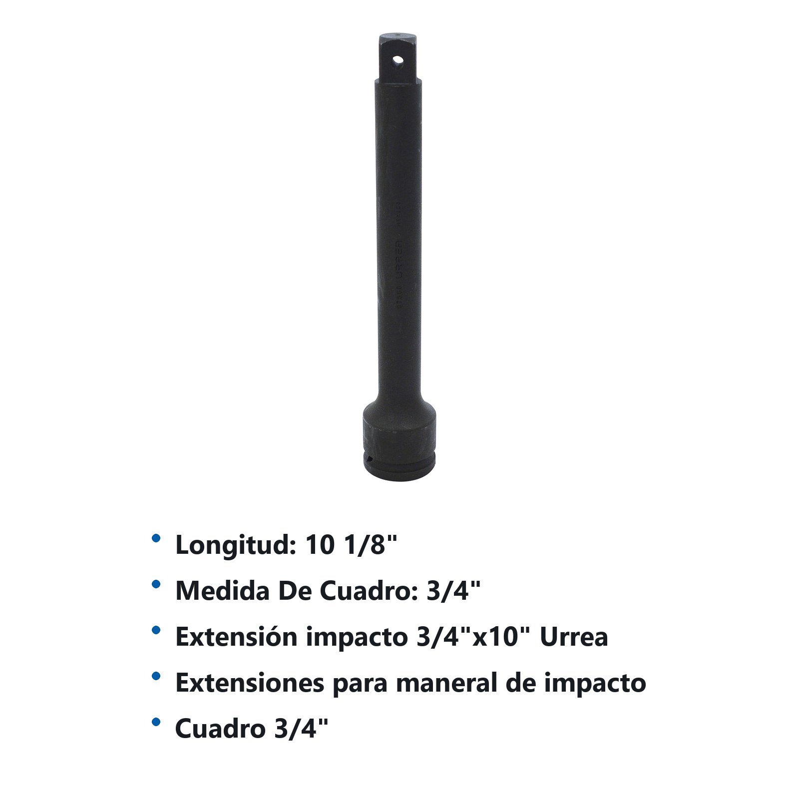 Extensión con barreno pasado de impacto cuadro de 3/4", 10" Urrea - Imagen 2