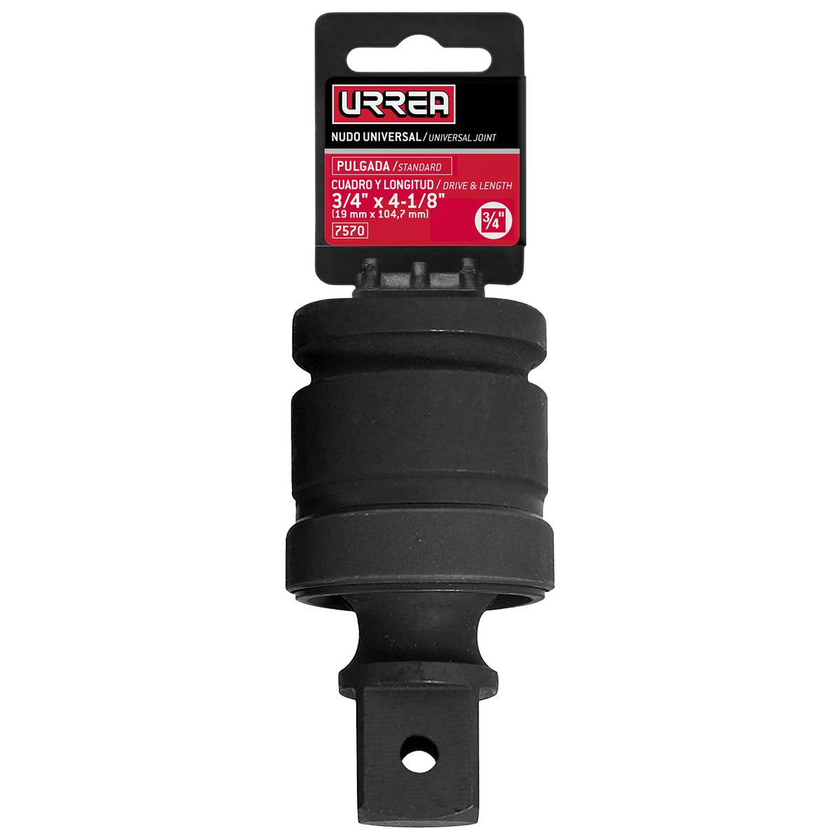 Nudo universal para dado de impacto con barreno pasado cuadro de 3/4", 4-1/8" Urrea - Imagen 2