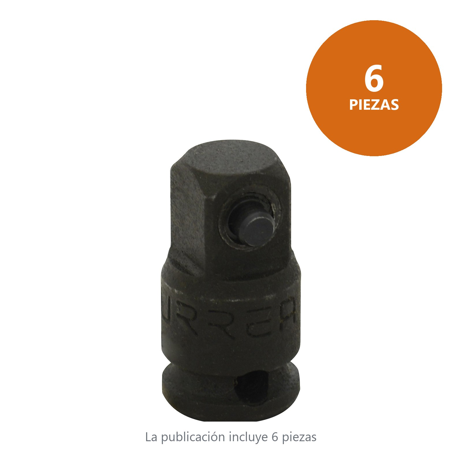 Adaptador con perno para dado de impacto cuadro de 1/4" hembra a 3/8" macho Urrea - Imagen 3