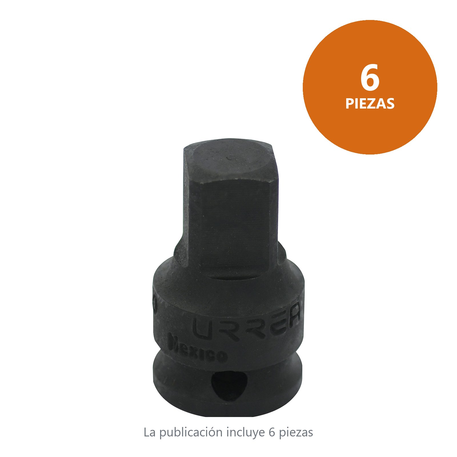 Adaptador con perno para dado de impacto cuadro de 3/8" hembra a 1/2" macho Urrea - Imagen 3