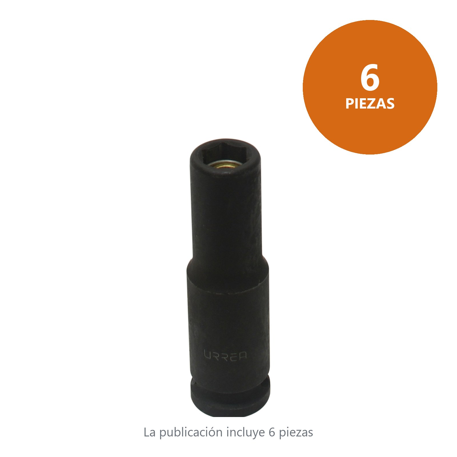 Dado de impacto largo con imán cuadro de 3/8", 6 puntas, en pulgadas, 3/8" Urrea - Imagen 2