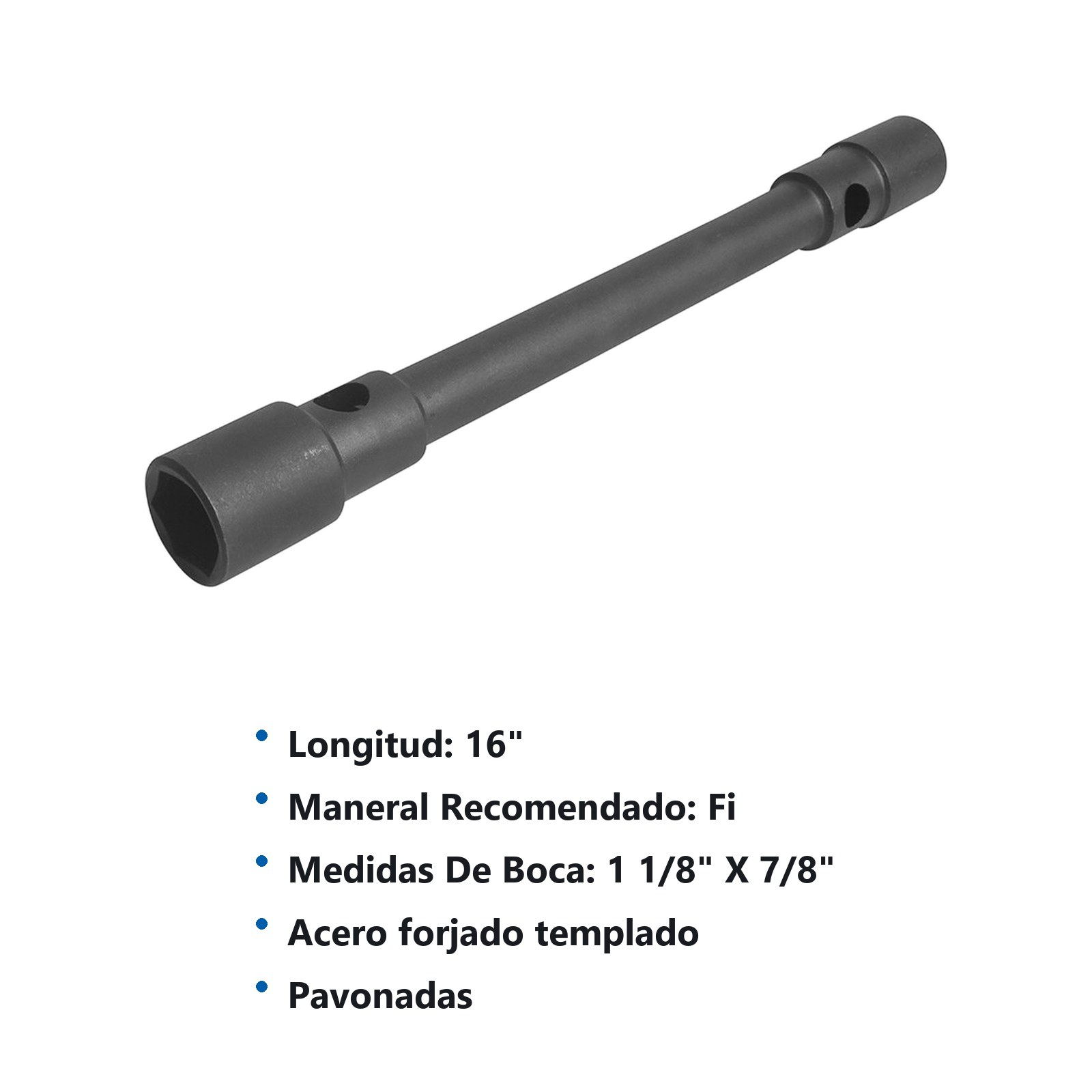Llave de artillería pavonada doble boca hexagonal en pulgadas, 1" x 1-1/16" Surtek - Imagen 2