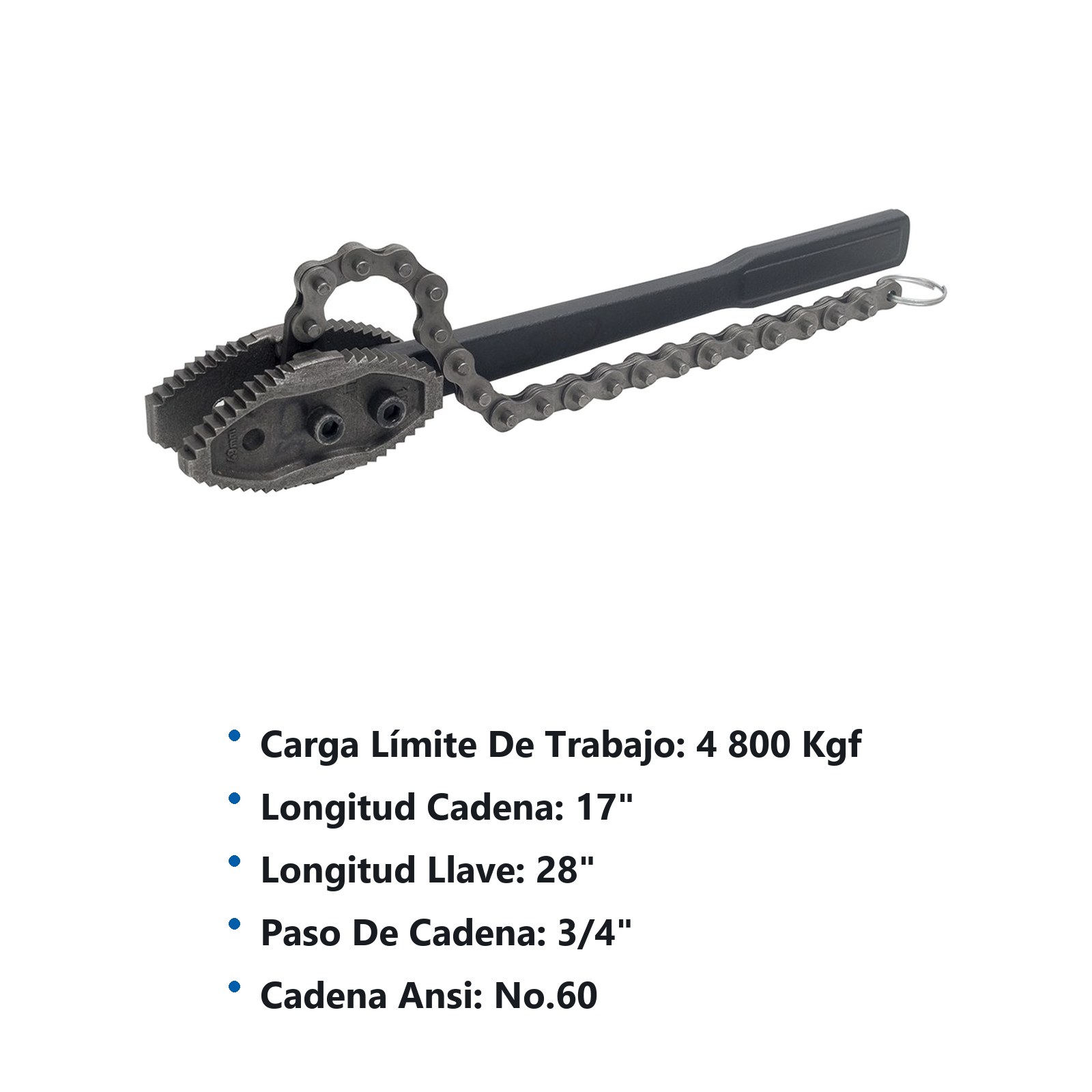 Llave de cadena tipo caimán para tubos de 2-1/2" Urrea - Imagen 2