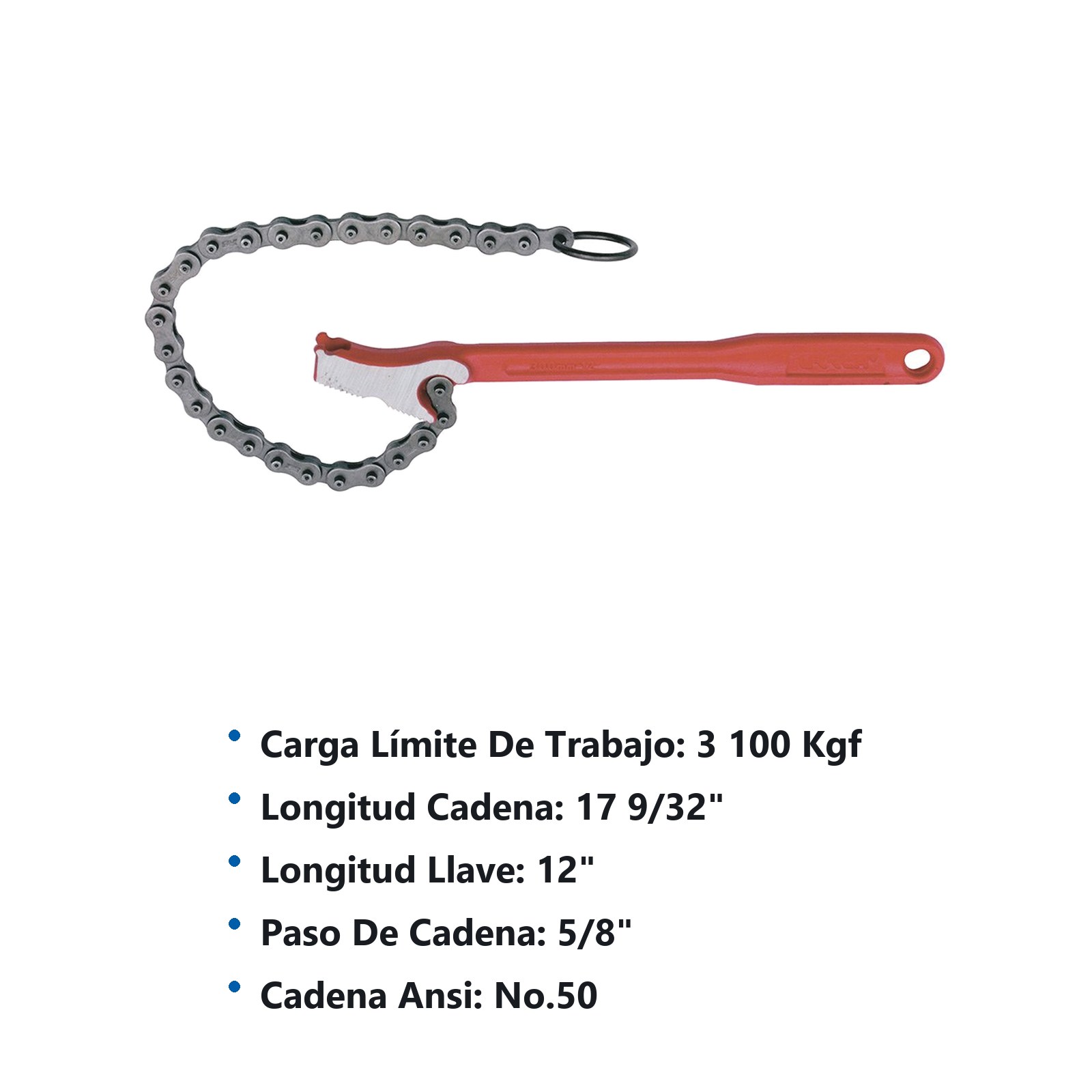 Llave universal de cadena reversible para tubos de 4" Urrea - Imagen 3