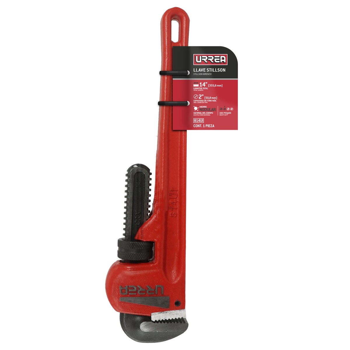 Llave stillson de hierro maleable de 14" Urrea - Imagen 2