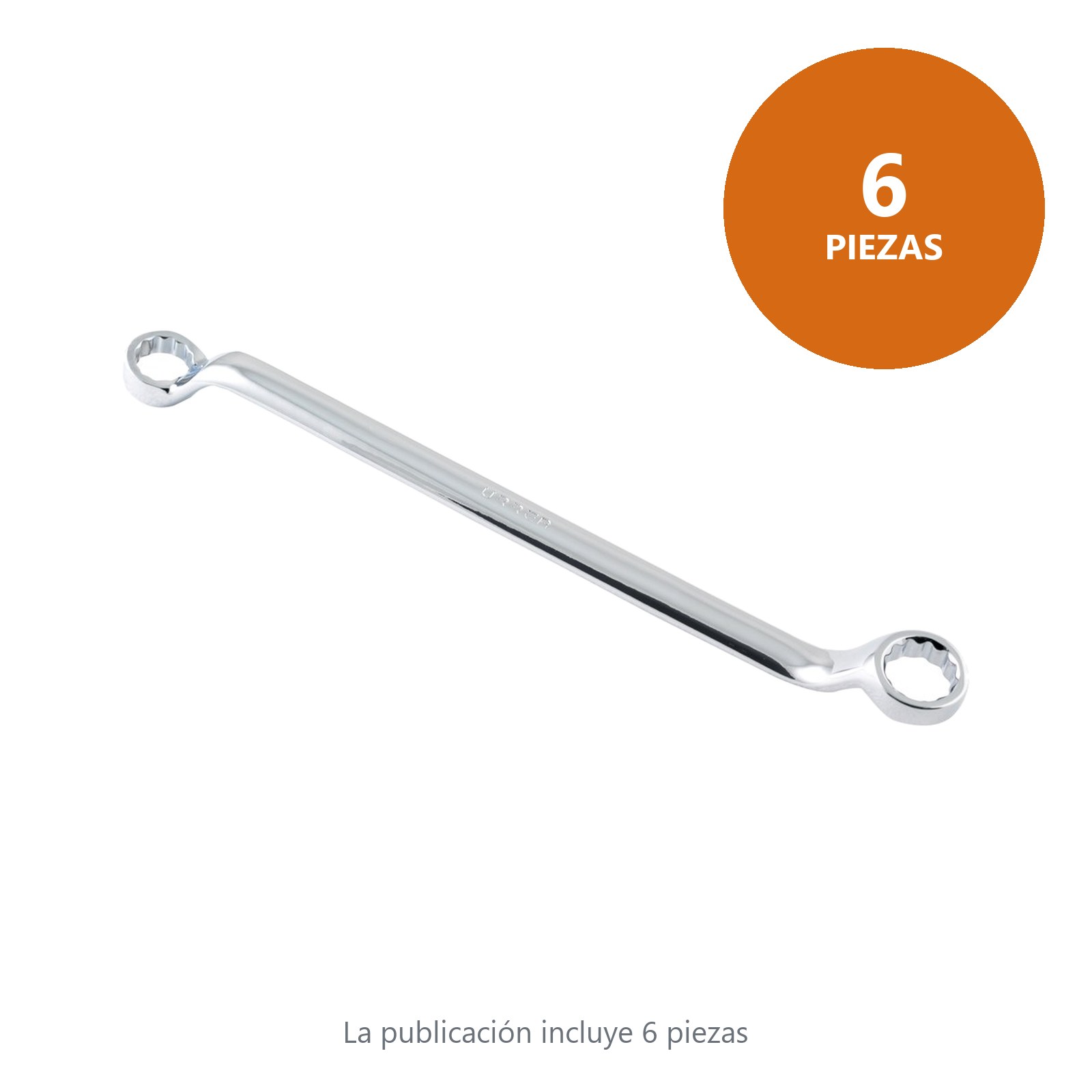 Llave de estrías pulido espejo de 45° en pulgadas, 12 puntas, 1-1/16" x 1-1/8" Urrea - Imagen 2