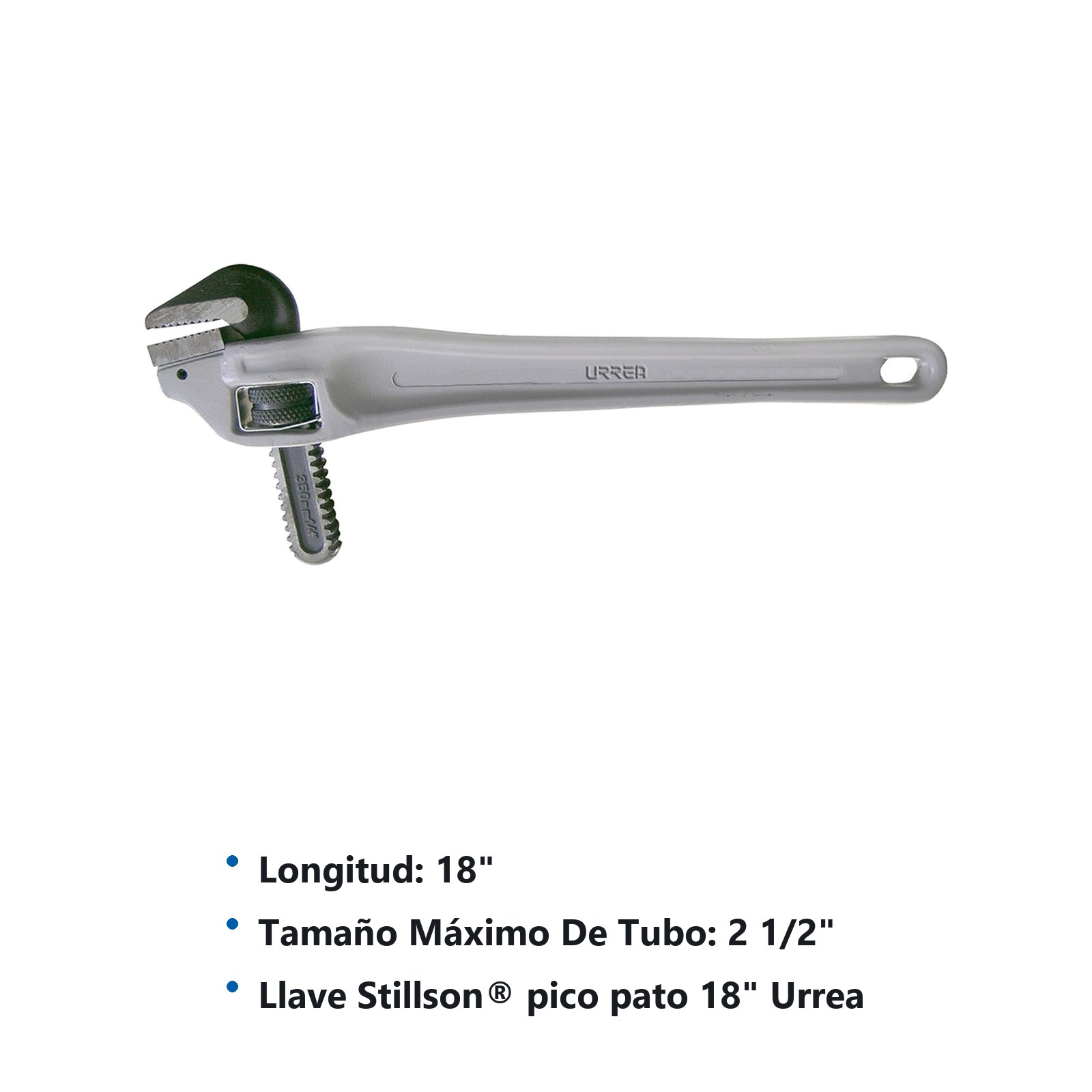 Llave stillson pico de pato de aluminio de 18" Urrea - Imagen 2