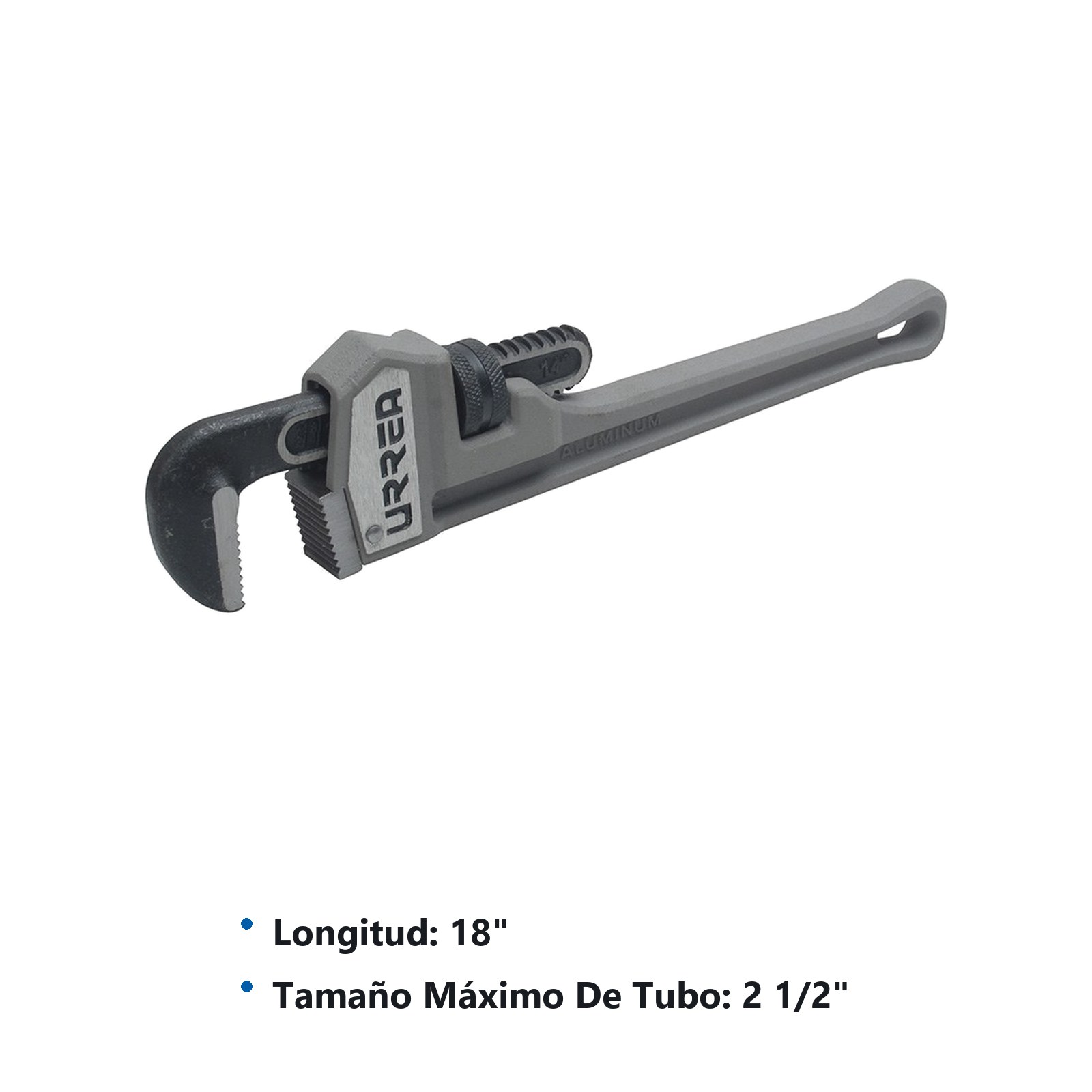 Llave Stillson de aluminio, 18" Urrea - Imagen 2