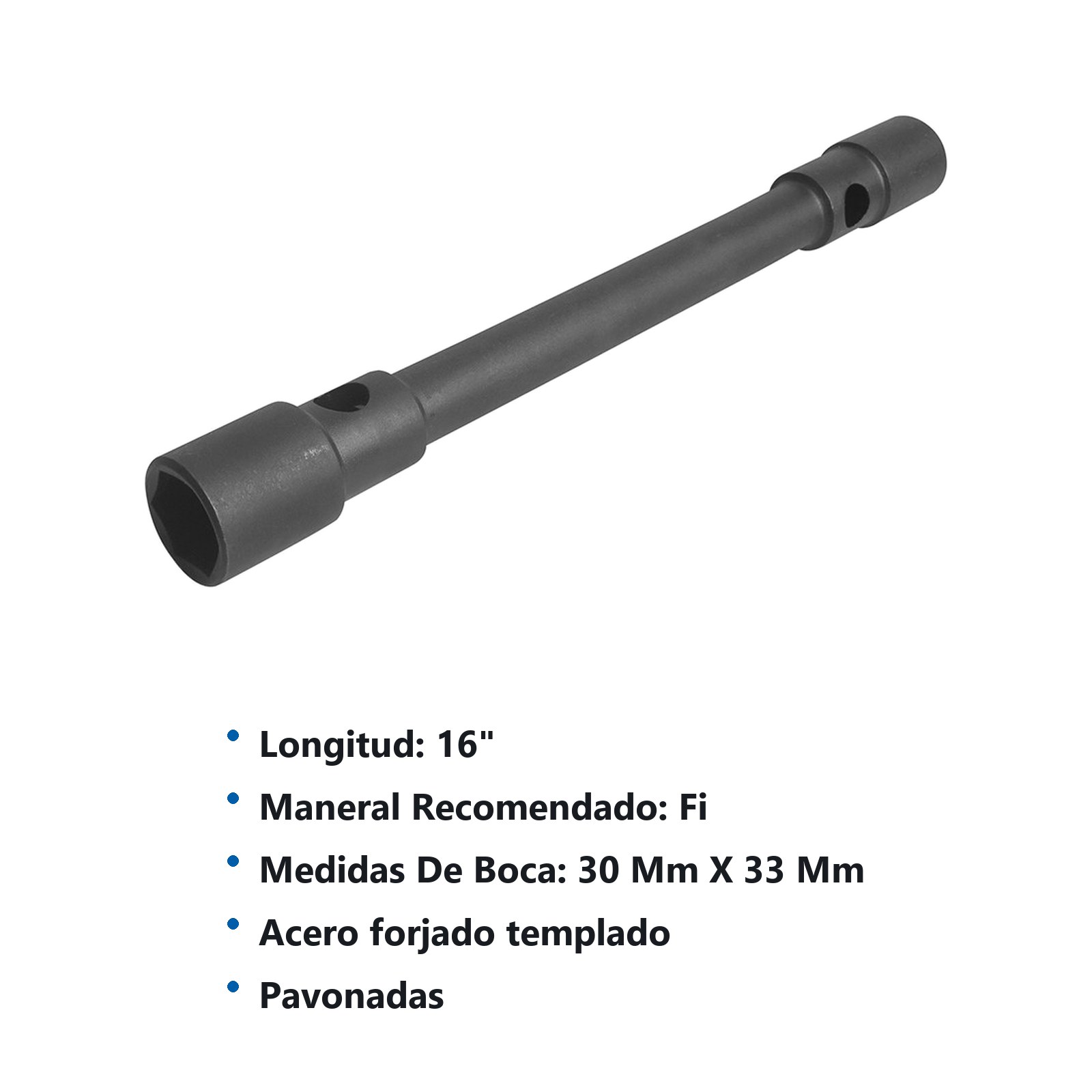 Llave de artillería pavonada doble boca hexagonal en pulgadas, 30 mm x 33 mm Surtek - Imagen 2