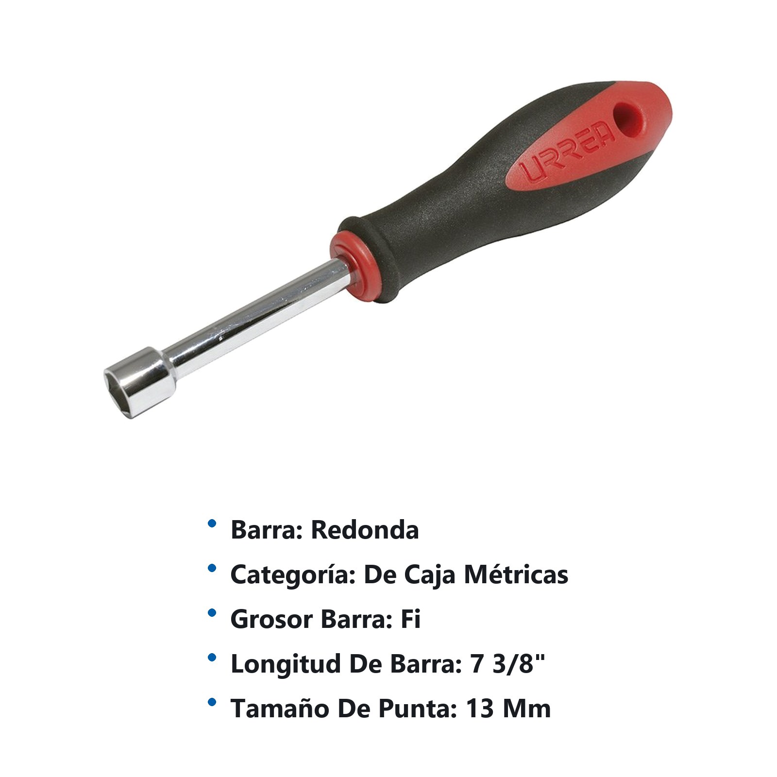 Destornillador con mango bimaterial, de caja métrico 13 mm x 3" Urrea - Imagen 2