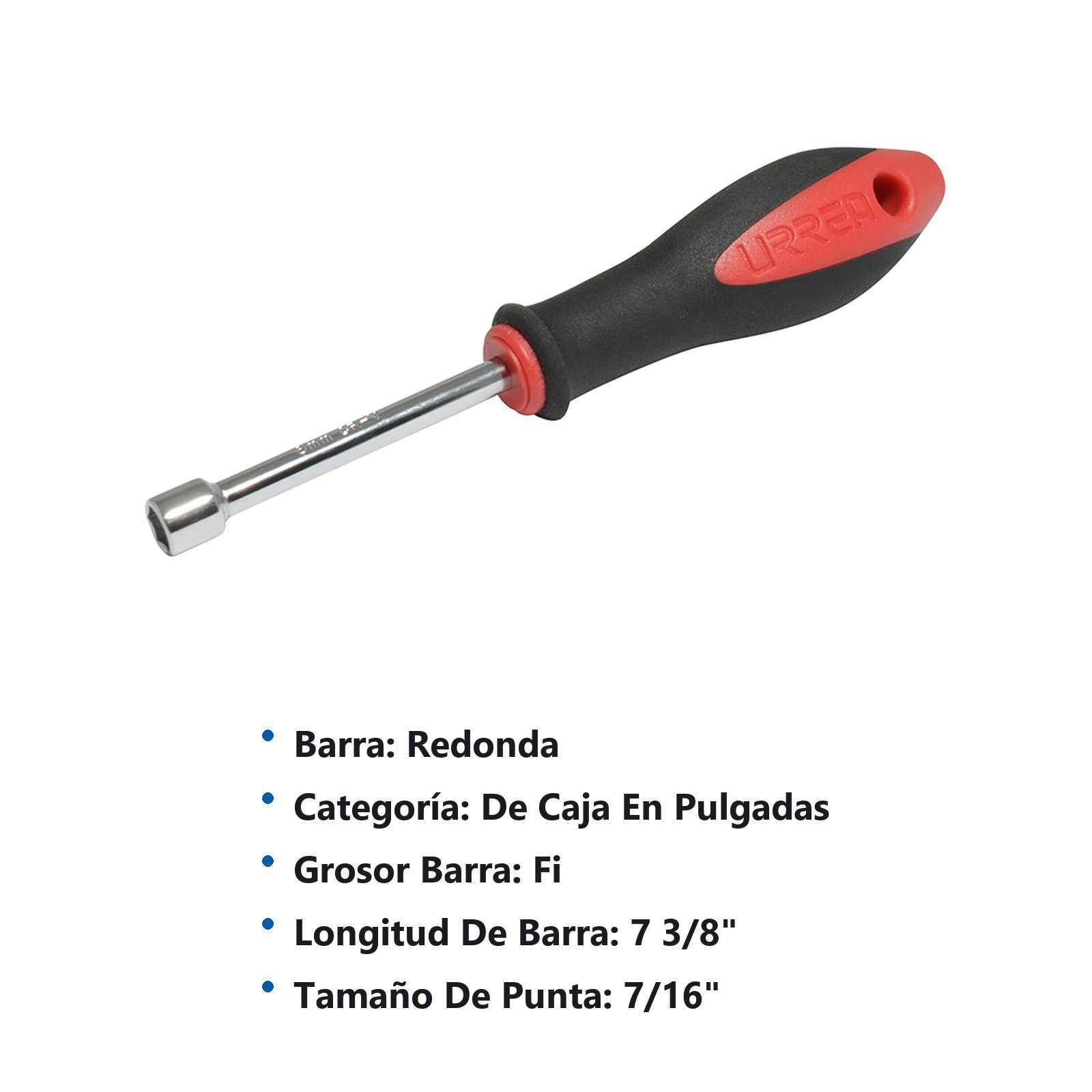 Destornillador con mango bimaterial, de caja en pulgadas 7/16" x 3" Urrea - Imagen 2