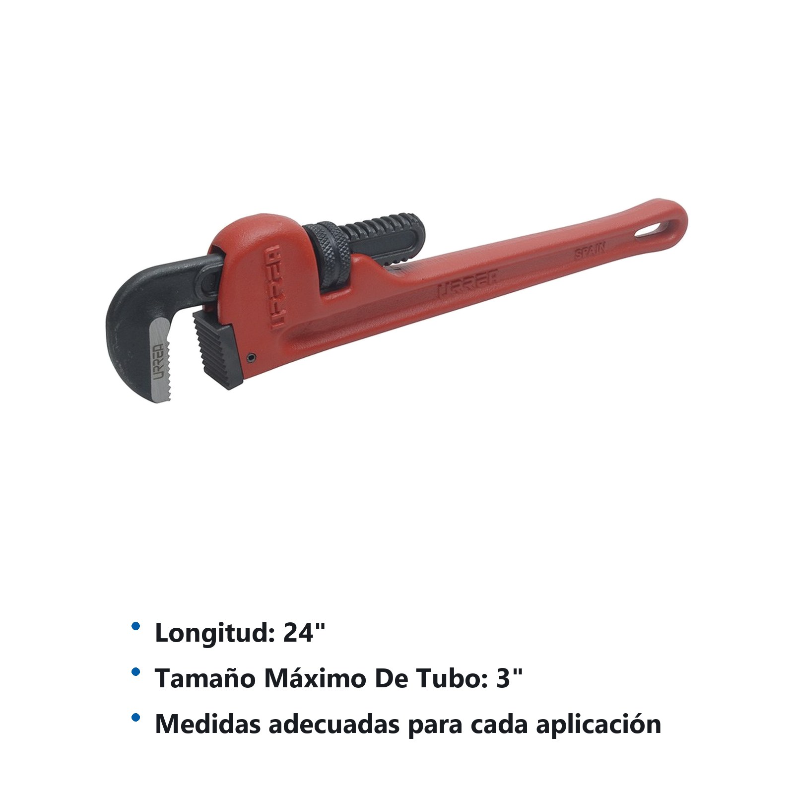 Llave stillson de hierro maleable de 24" Urrea - Imagen 2
