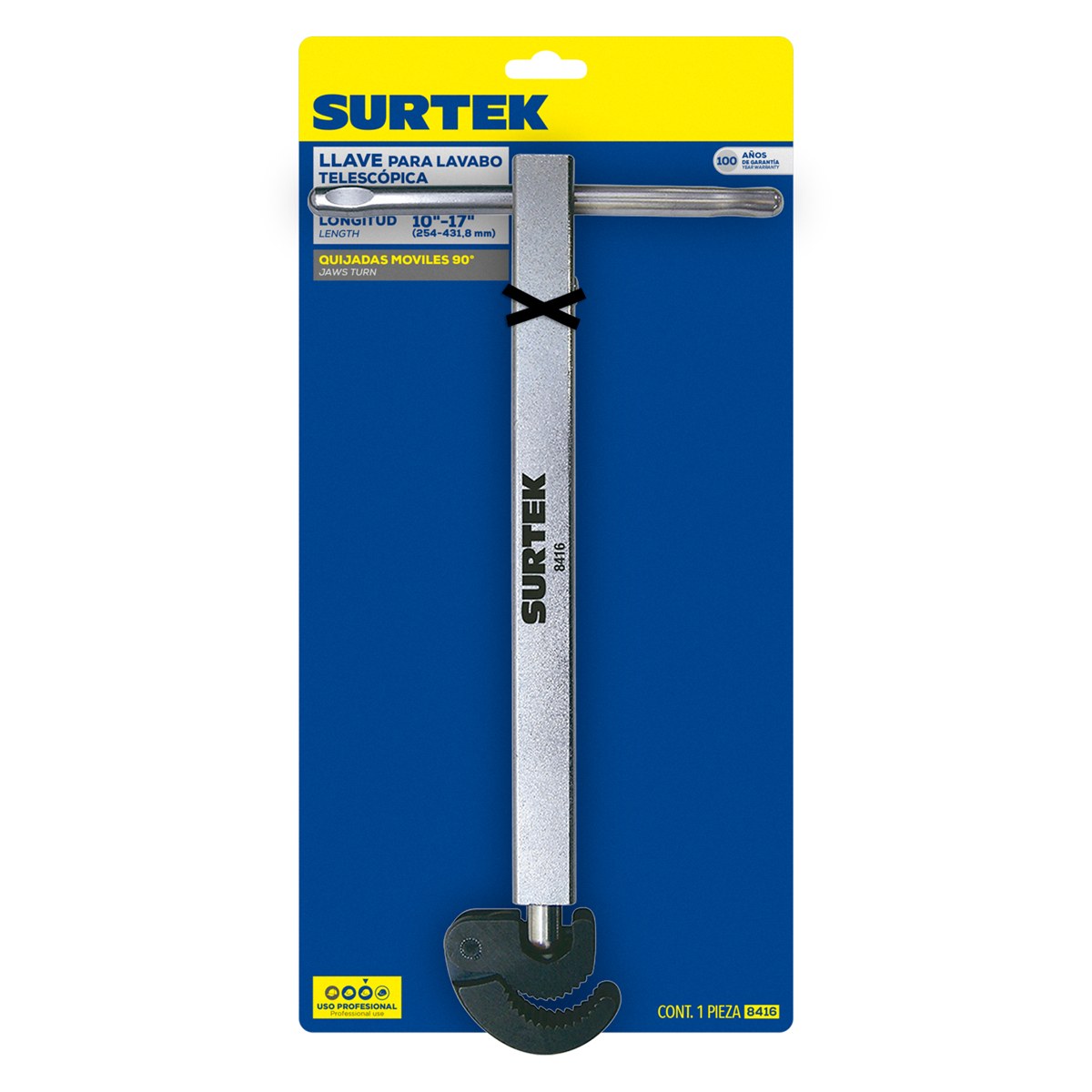 Llave para lavabo telescópica de 7 a 10" Surtek - Imagen 2