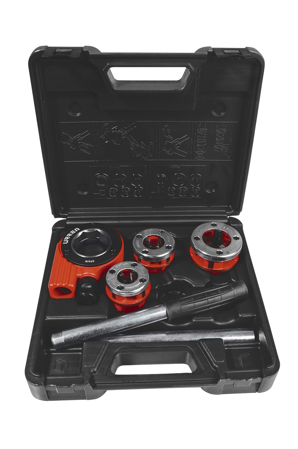 Juego de tarraja para tubo de 1/2" a 1" NPT, 5 piezas Urrea