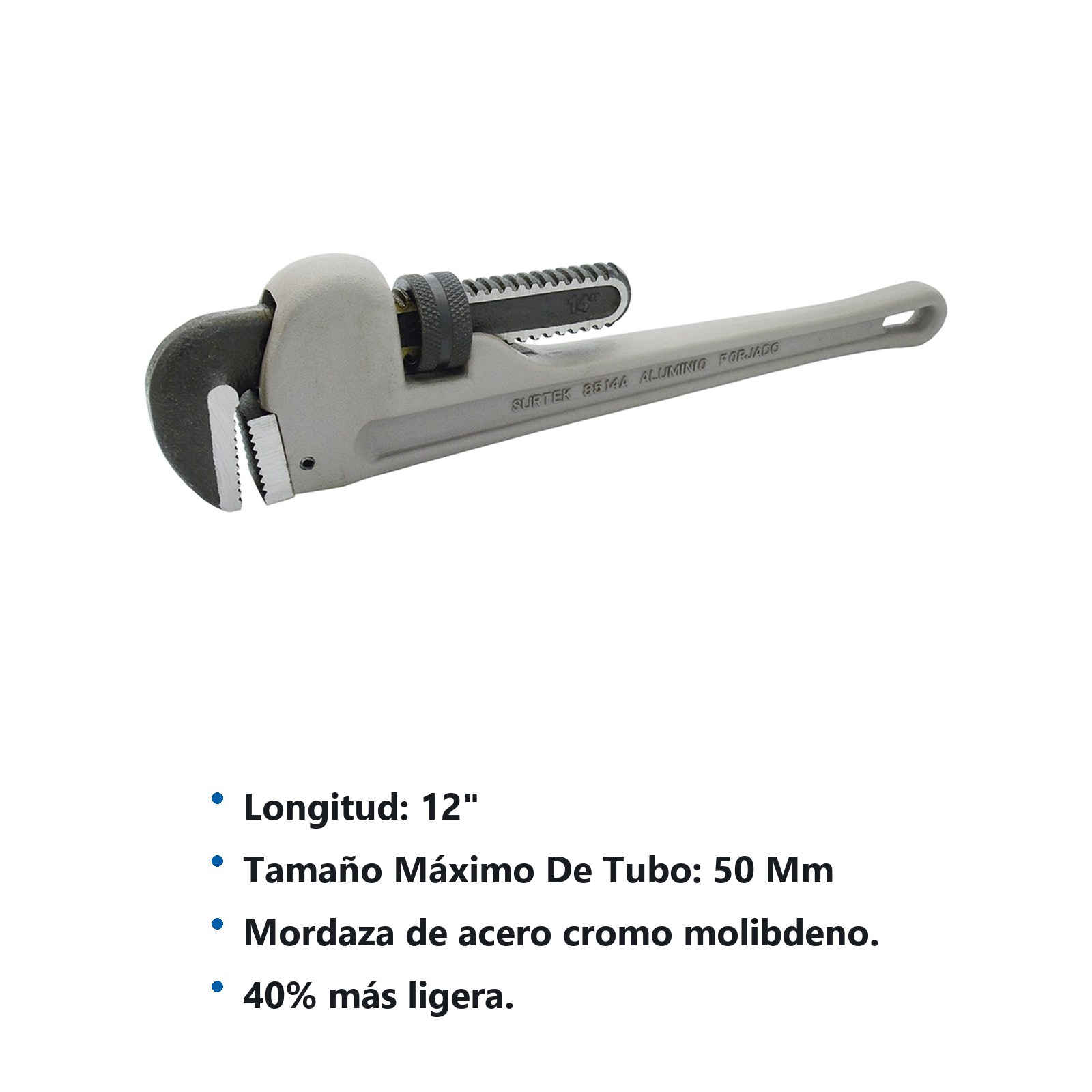 Llave stillson de aluminio de 12" Surtek - Imagen 2