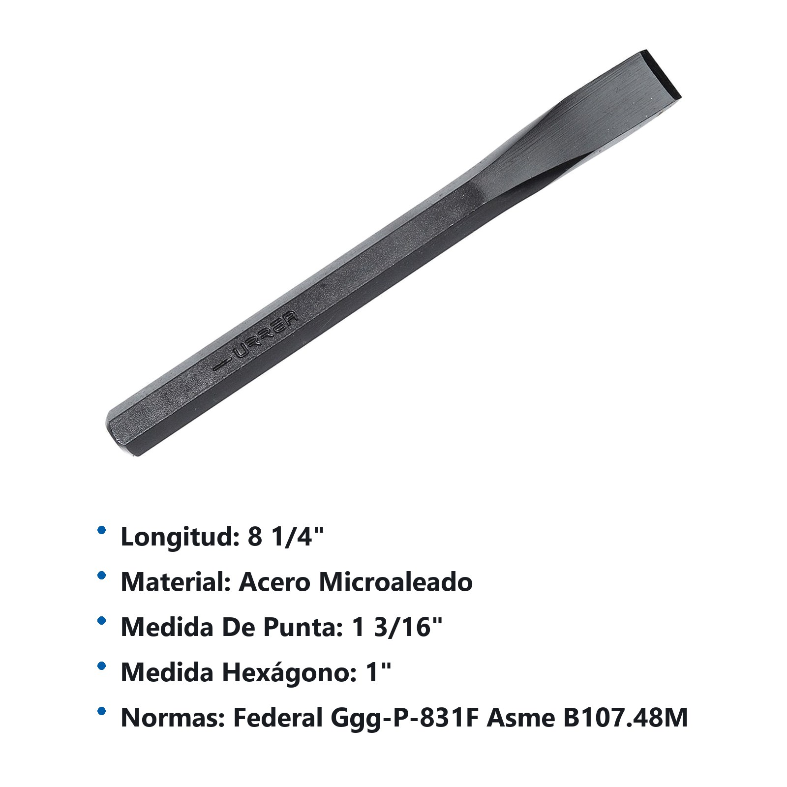 Cincel corta frío 1", 8-1/4" Urrea - Imagen 3