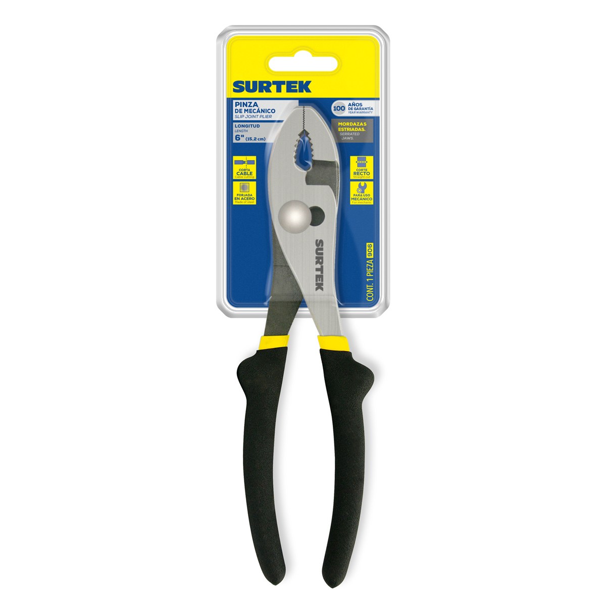 Pinza para mecánico mango de vinil de 6" Surtek - Imagen 2