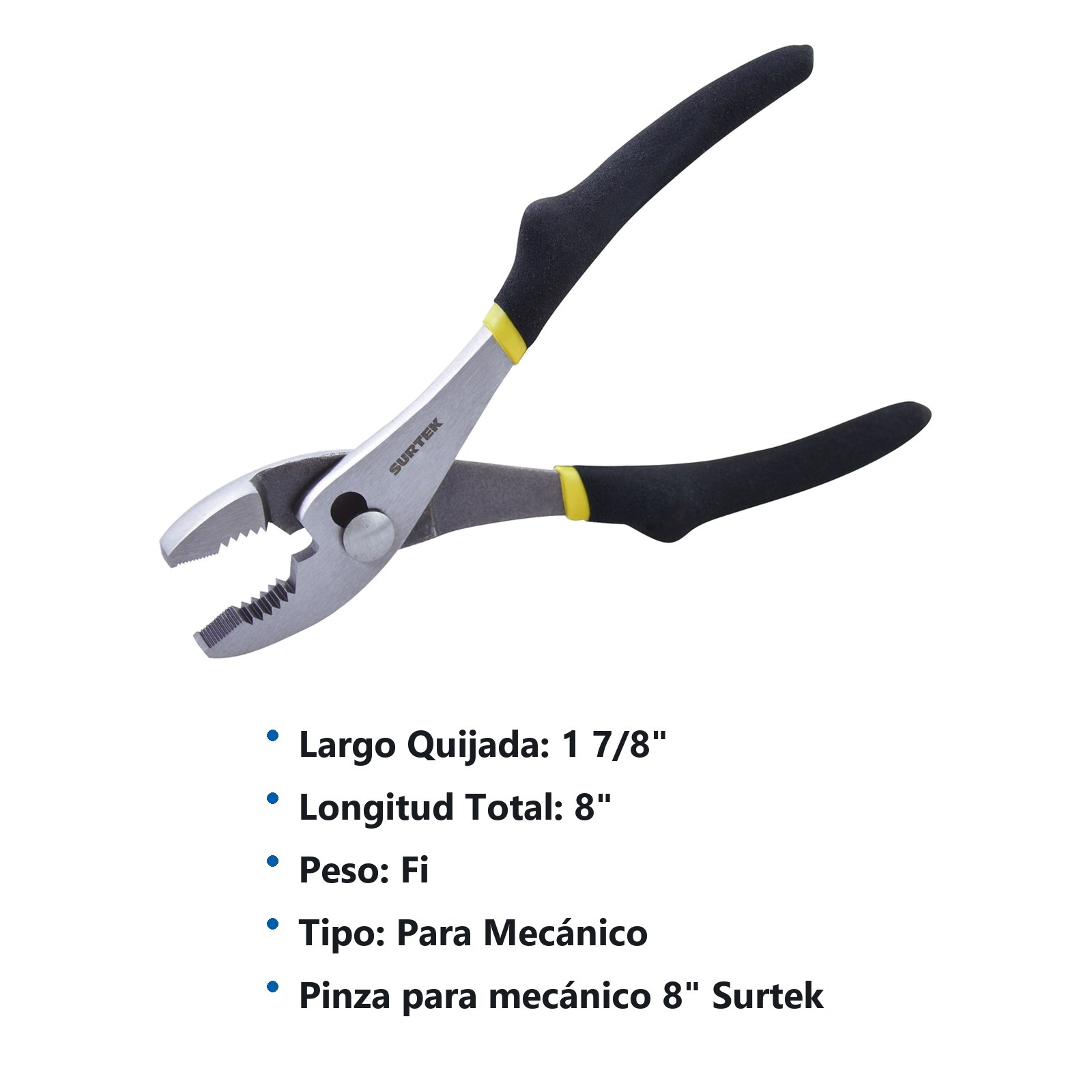 Pinza para mecánico mango de vinil de 8" Surtek - Imagen 3