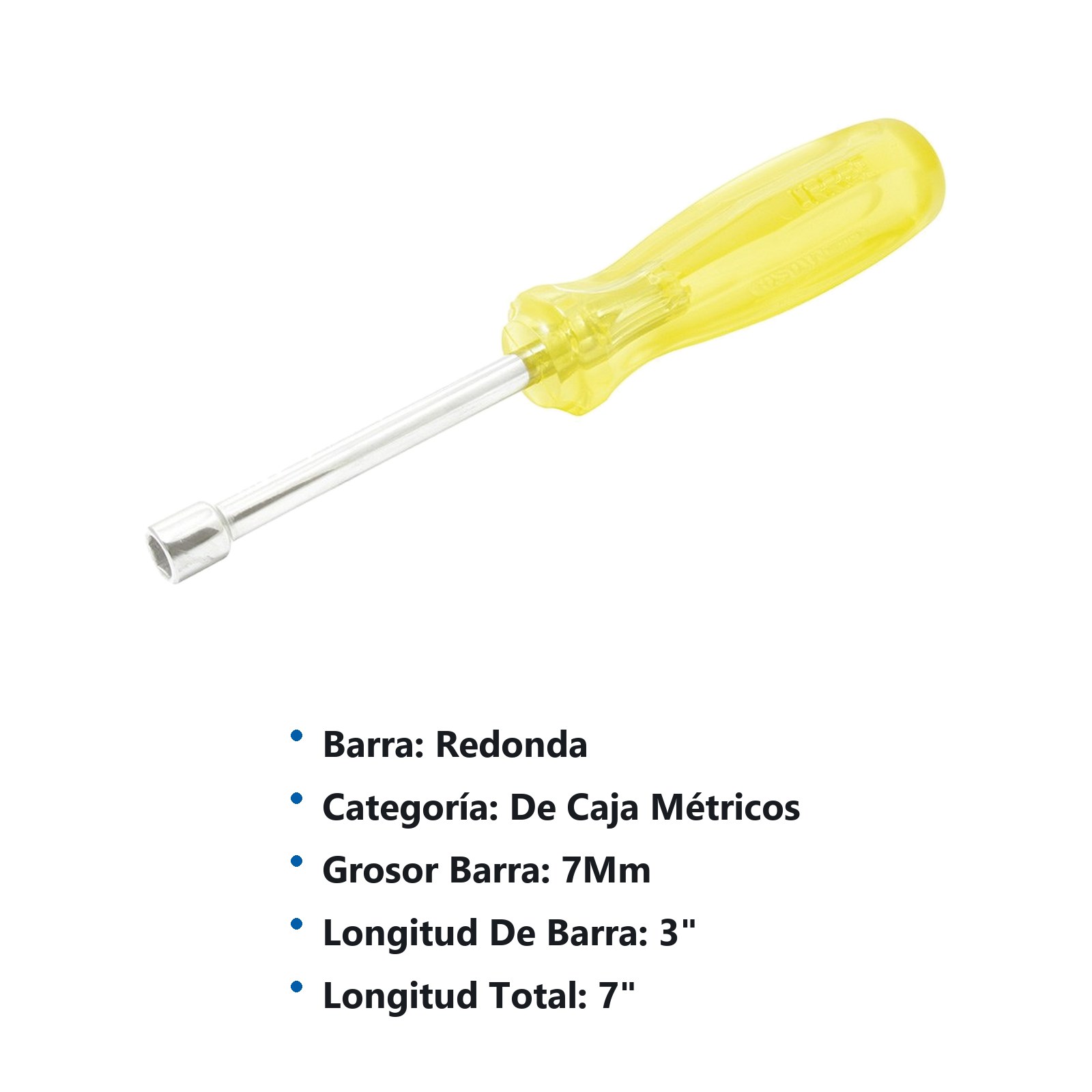 Destornillador con mango ámbar, de caja métrico 7 mm x 3" Urrea - Imagen 3