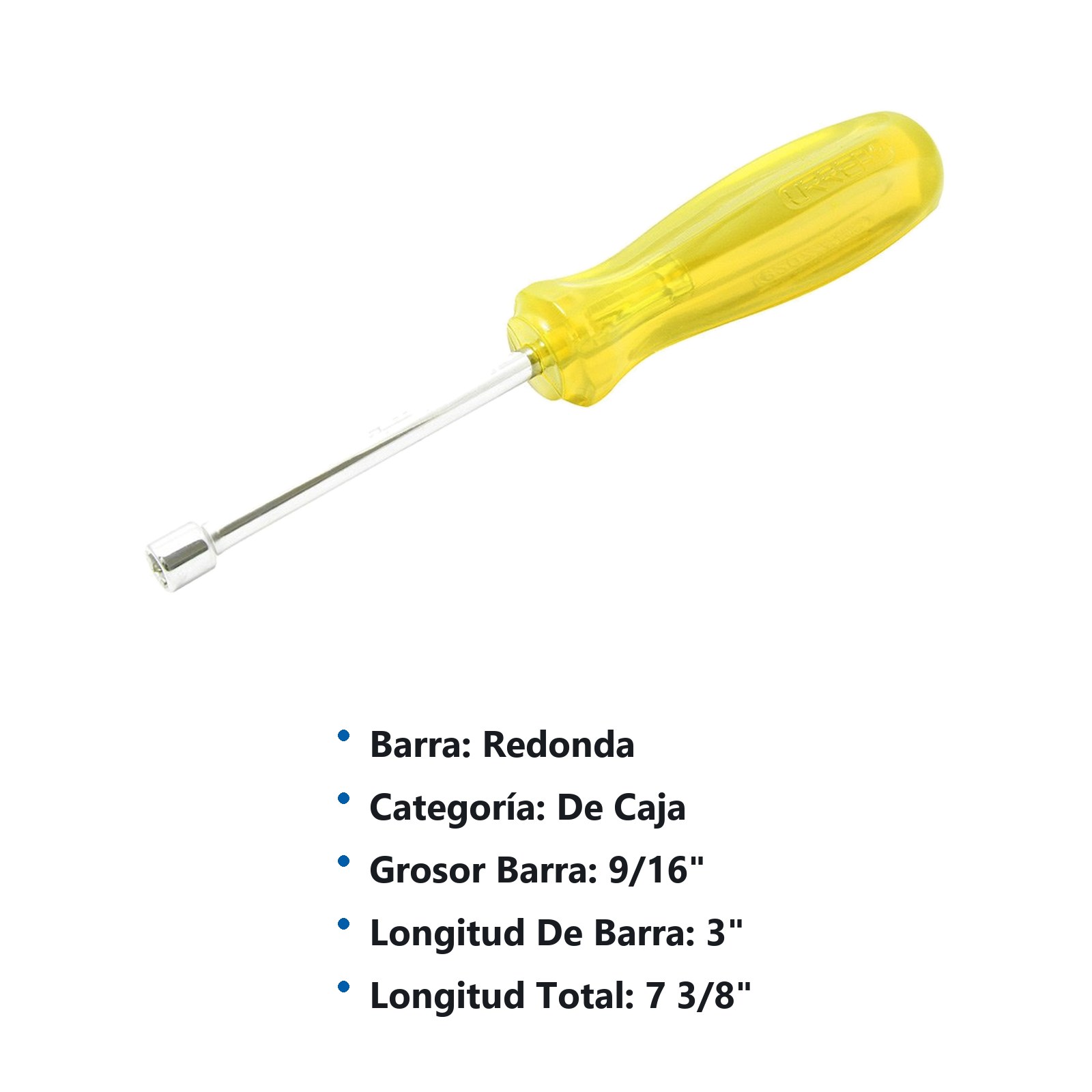 Destornillador con mango ámbar, de caja en pulgadas 9/16" x 3" Urrea - Imagen 3