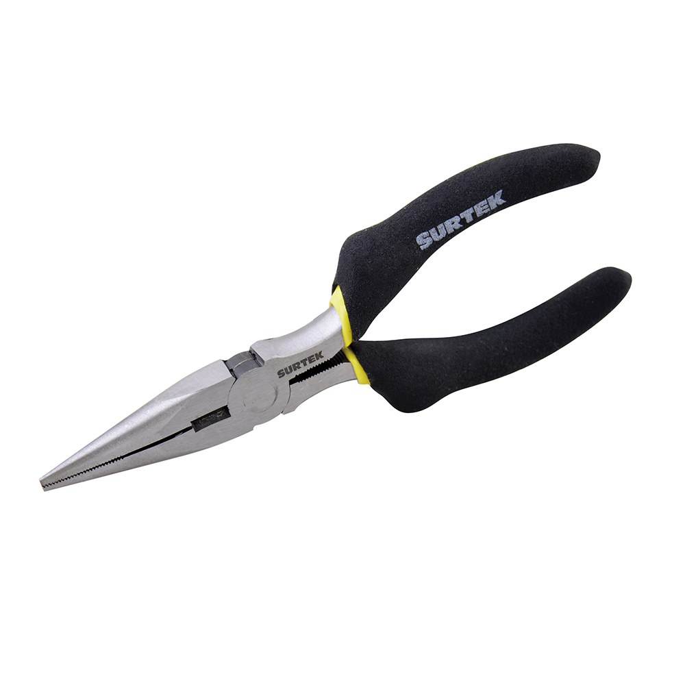 Pinza para electricista con mango rubber grip de 5" punta larga Surtek