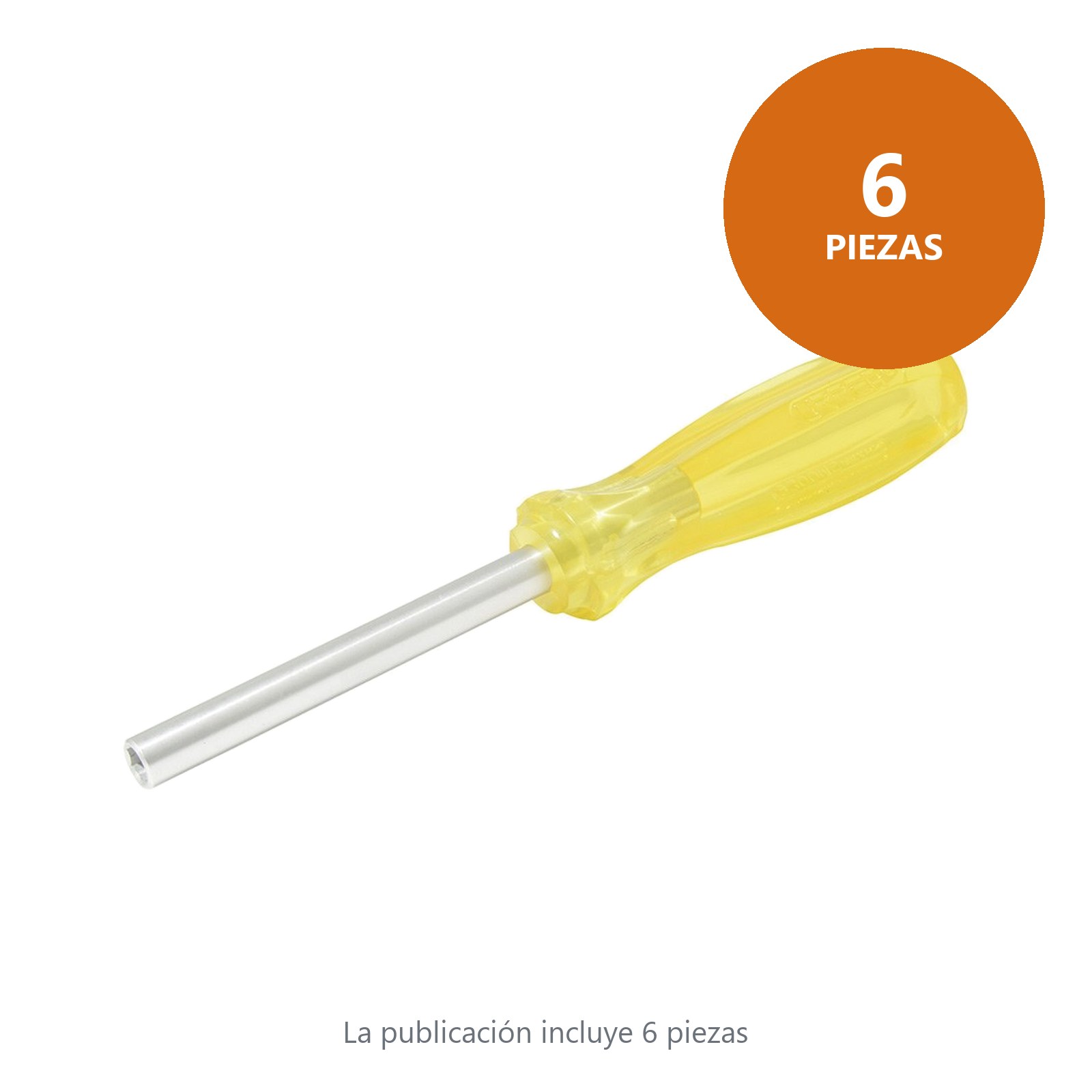 Destornillador con mango ámbar, mágnetico para puntas hexágono intercambiables de 1/4" Urrea - Imagen 2