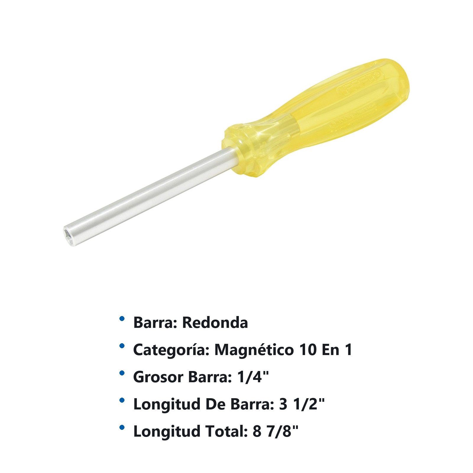 Destornillador con mango ámbar, mágnetico para puntas hexágono intercambiables de 1/4" Urrea - Imagen 3