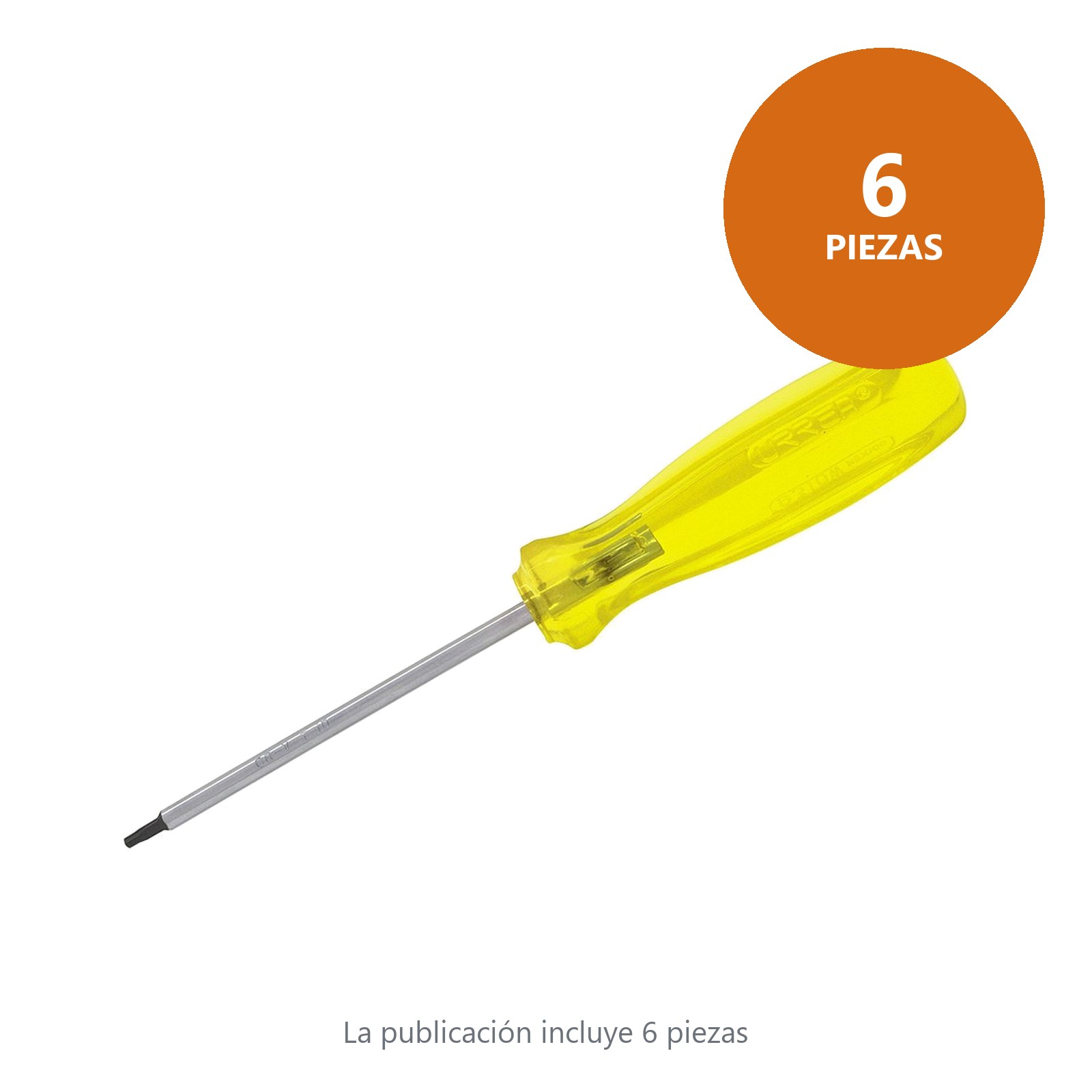 Destornillador con mango ámbar, punta torx barra redonda T10 x 4" Urrea - Imagen 2