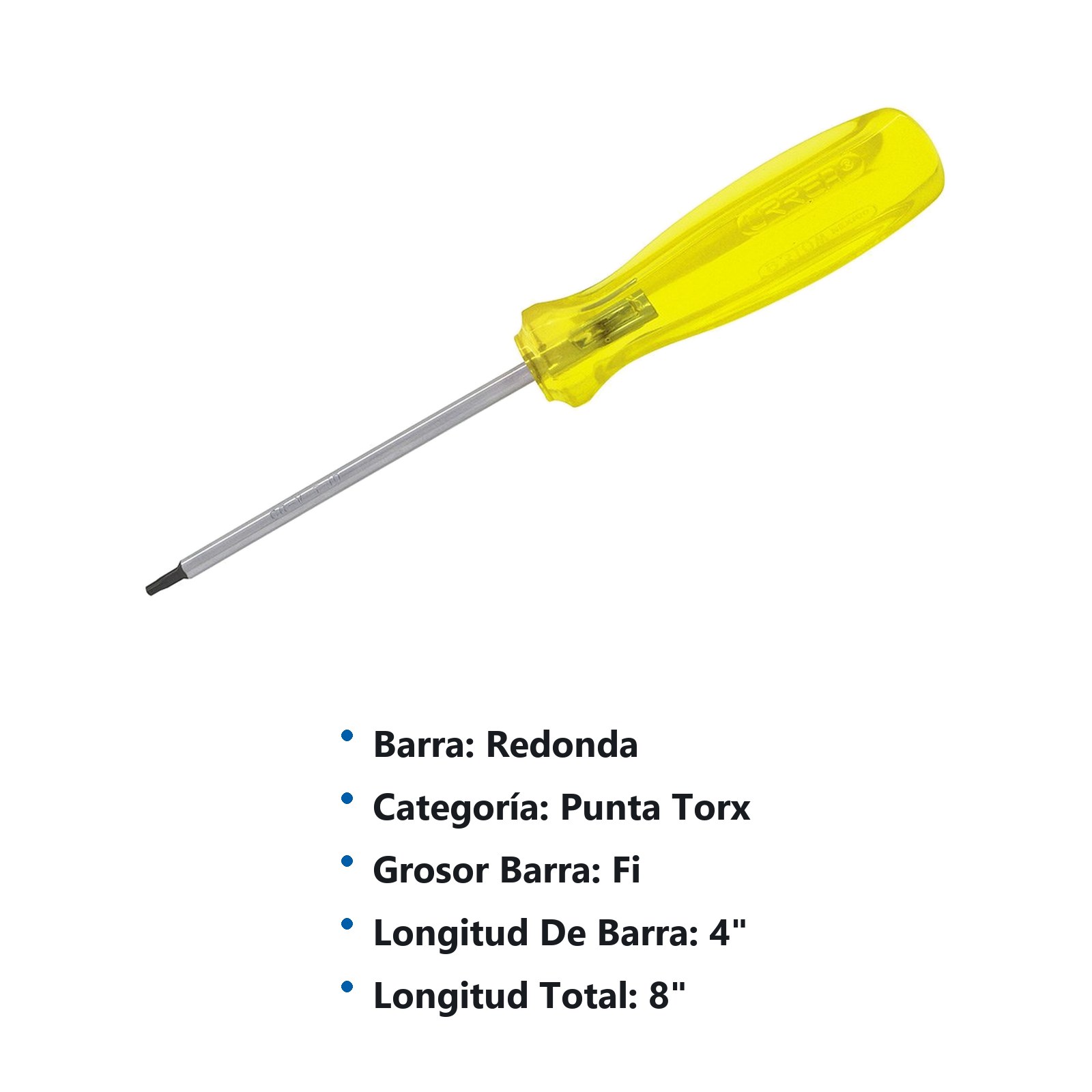 Destornillador con mango ámbar, punta torx barra redonda T27 x 4" Urrea - Imagen 3