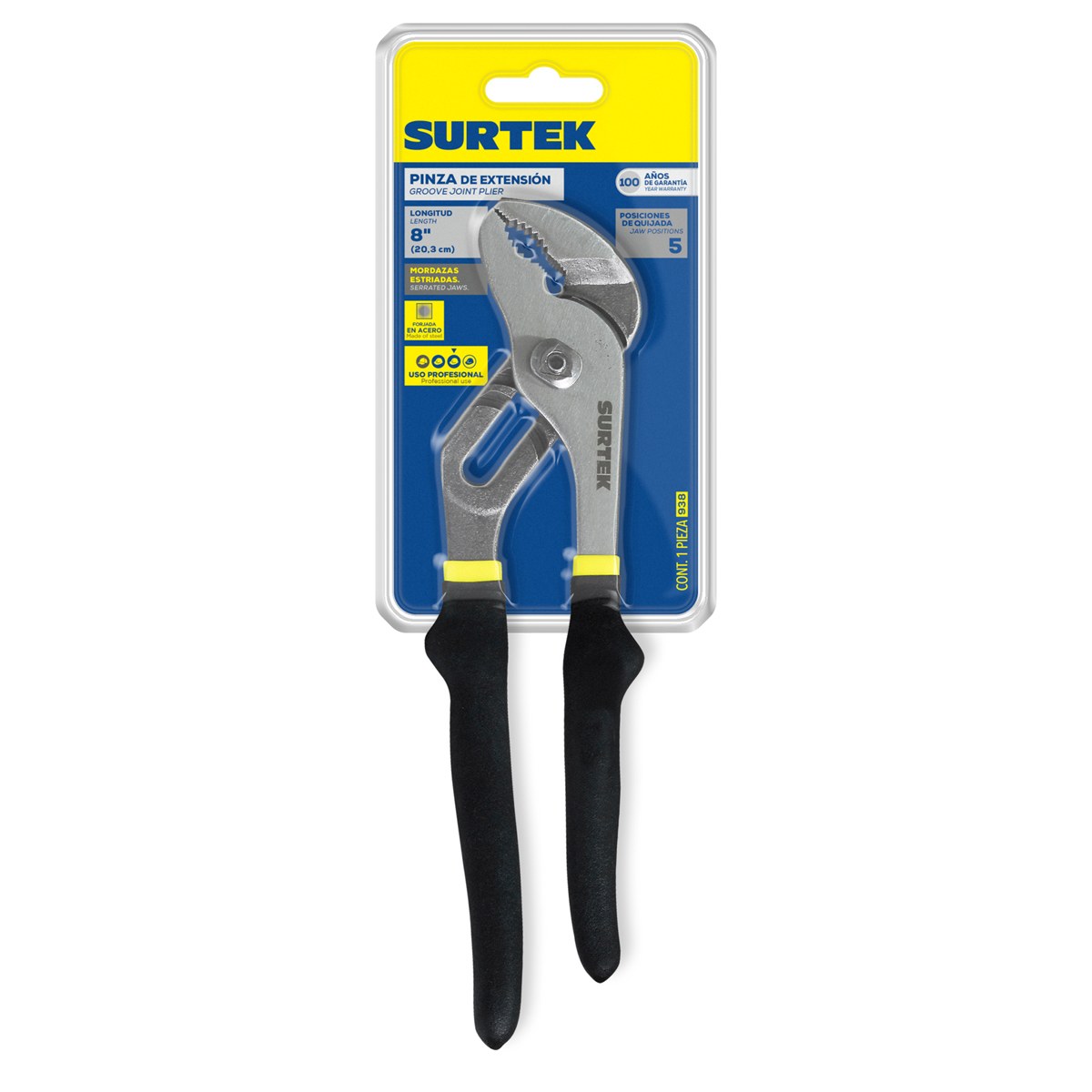 Pinza de extensión de 5 posiciones de 8" Surtek - Imagen 2