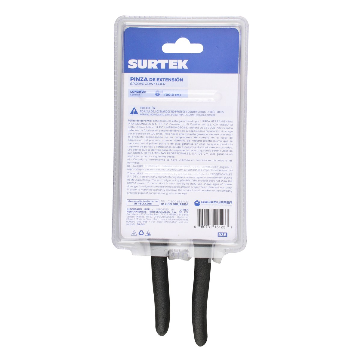 Pinza de extensión de 5 posiciones de 8" Surtek - Imagen 4