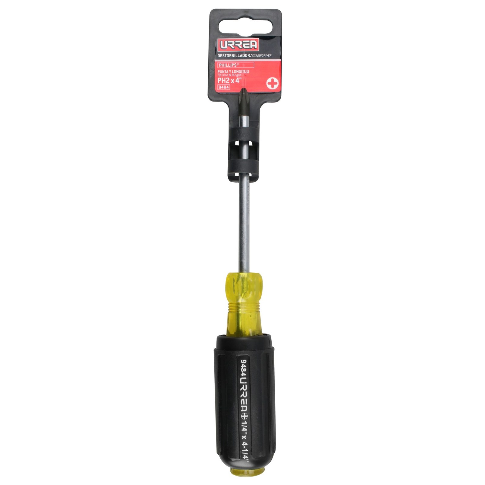 Destornillador con mango cushion grip, punta Phillips barra redonda #2 x 4-1/4" Urrea - Imagen 2
