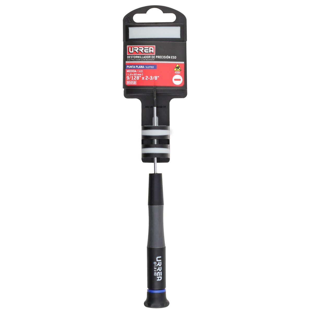 Destornillador de precisión ESD anti-estáticos, punta plana 9/128" x 2-3/8" Urrea - Imagen 3