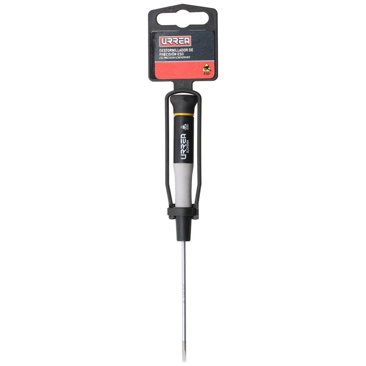 Destornillador de precisión ESD anti-estáticos, punta plana 13/128" x 2-15/16" Urrea - Imagen 2