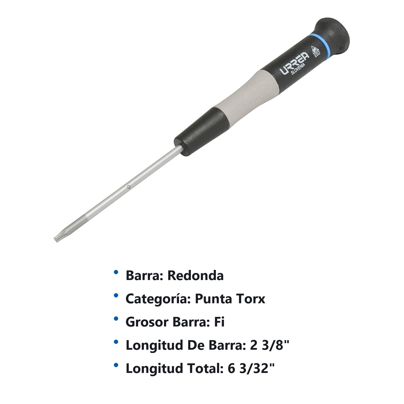 Destornillador de precisión ESD anti-estáticos, punta Torx  T8 x 2-3/8" Urrea - Imagen 2