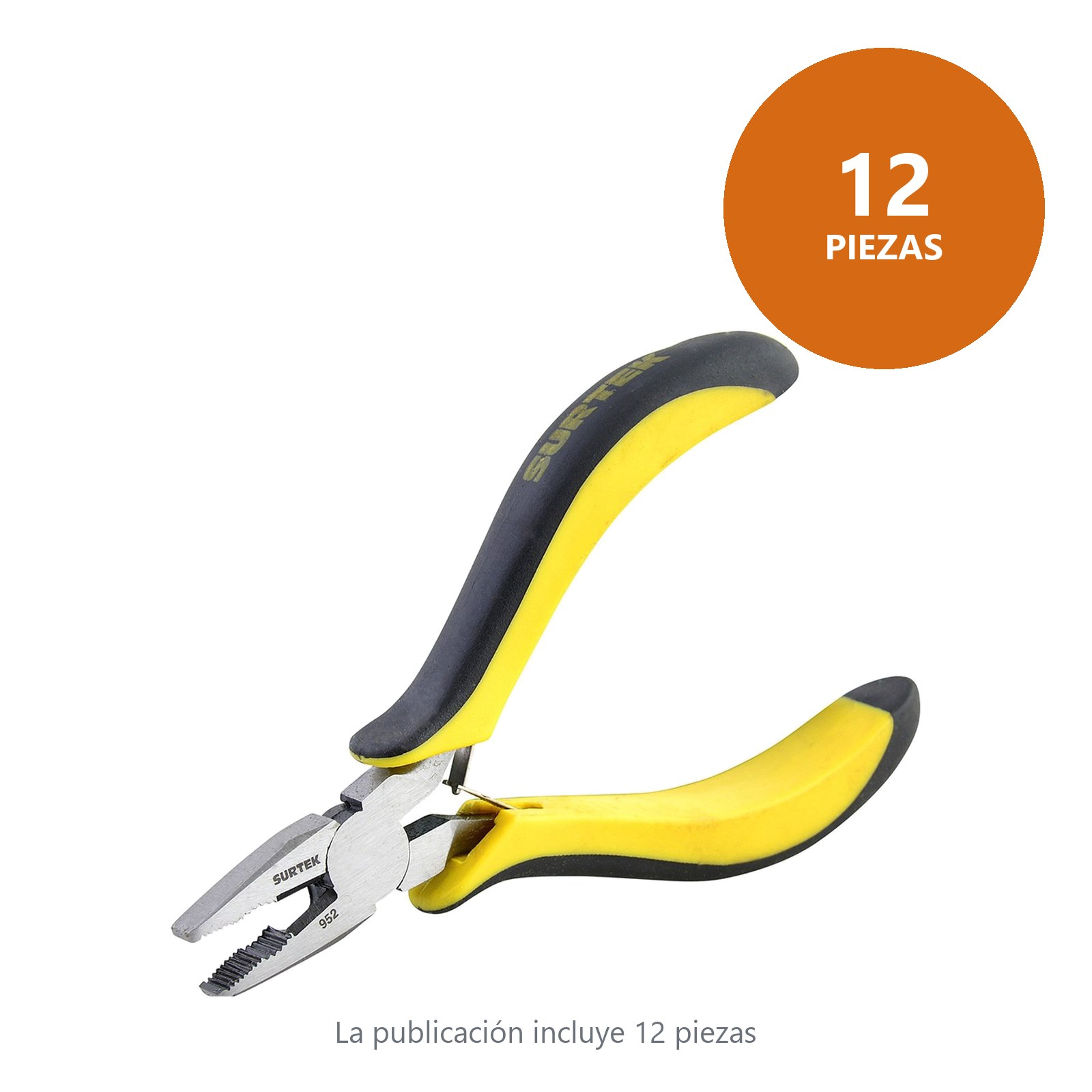 Mini pinza para electrónica con mango bimaterial de 4-1/2" corte lateral Surtek - Imagen 3