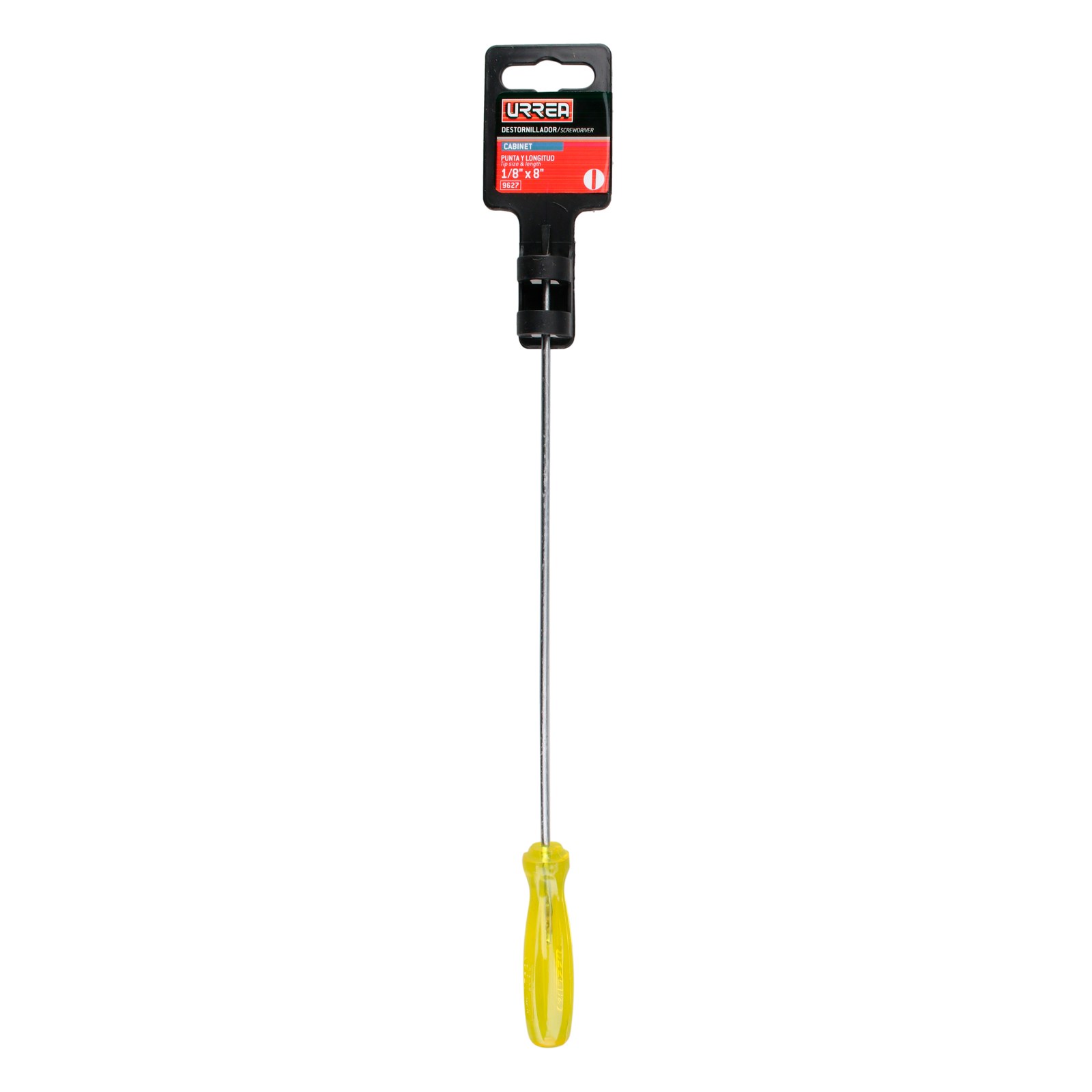 Destornillador con mango ámbar, punta cabinet barra redonda 1/8" x 8" Urrea - Imagen 2