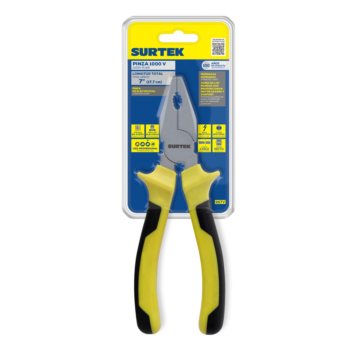 Pinza de 1000 V de 7" universal Surtek - Imagen 2